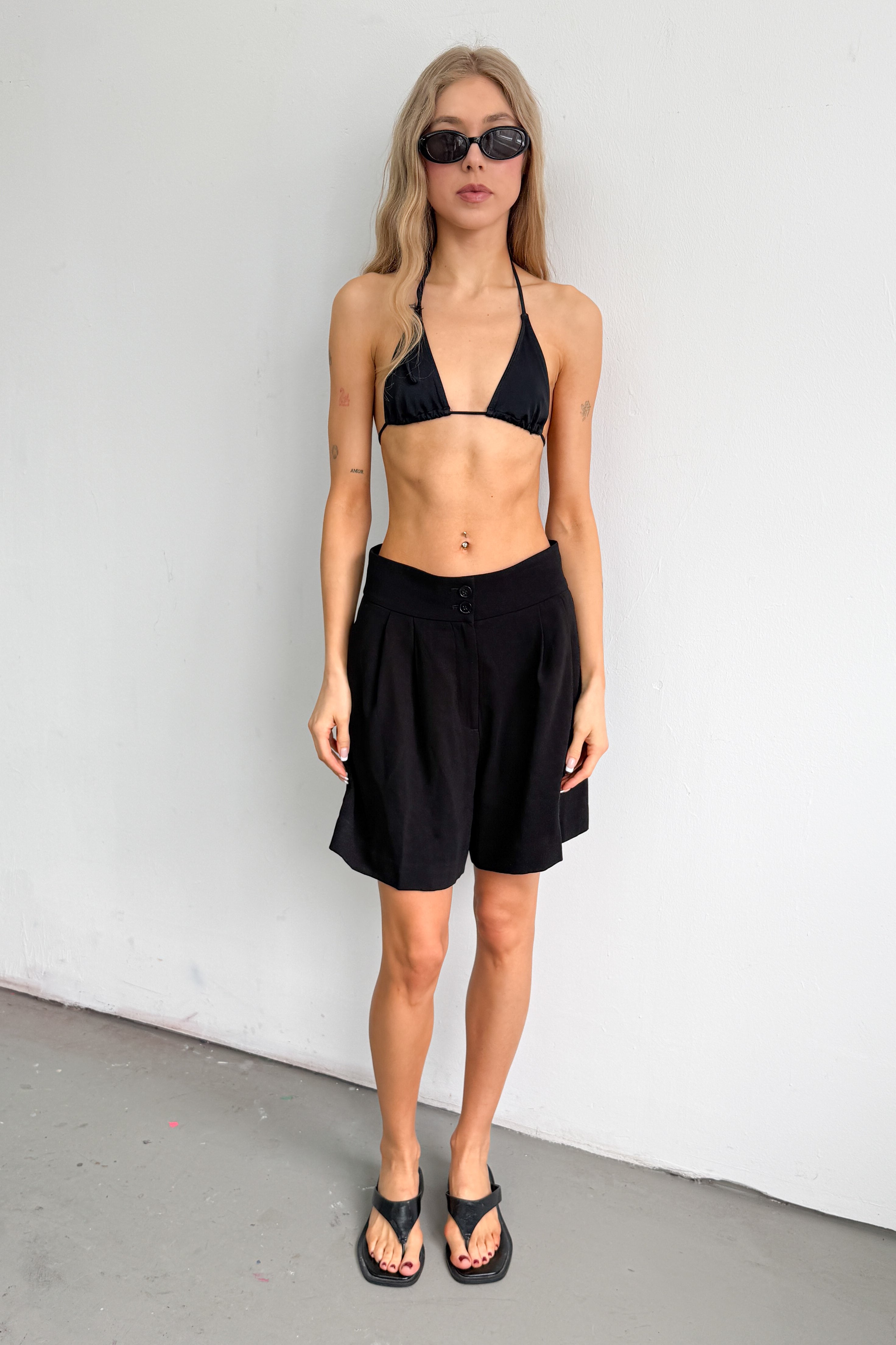Short Black Pantalon Bermuda - Size S