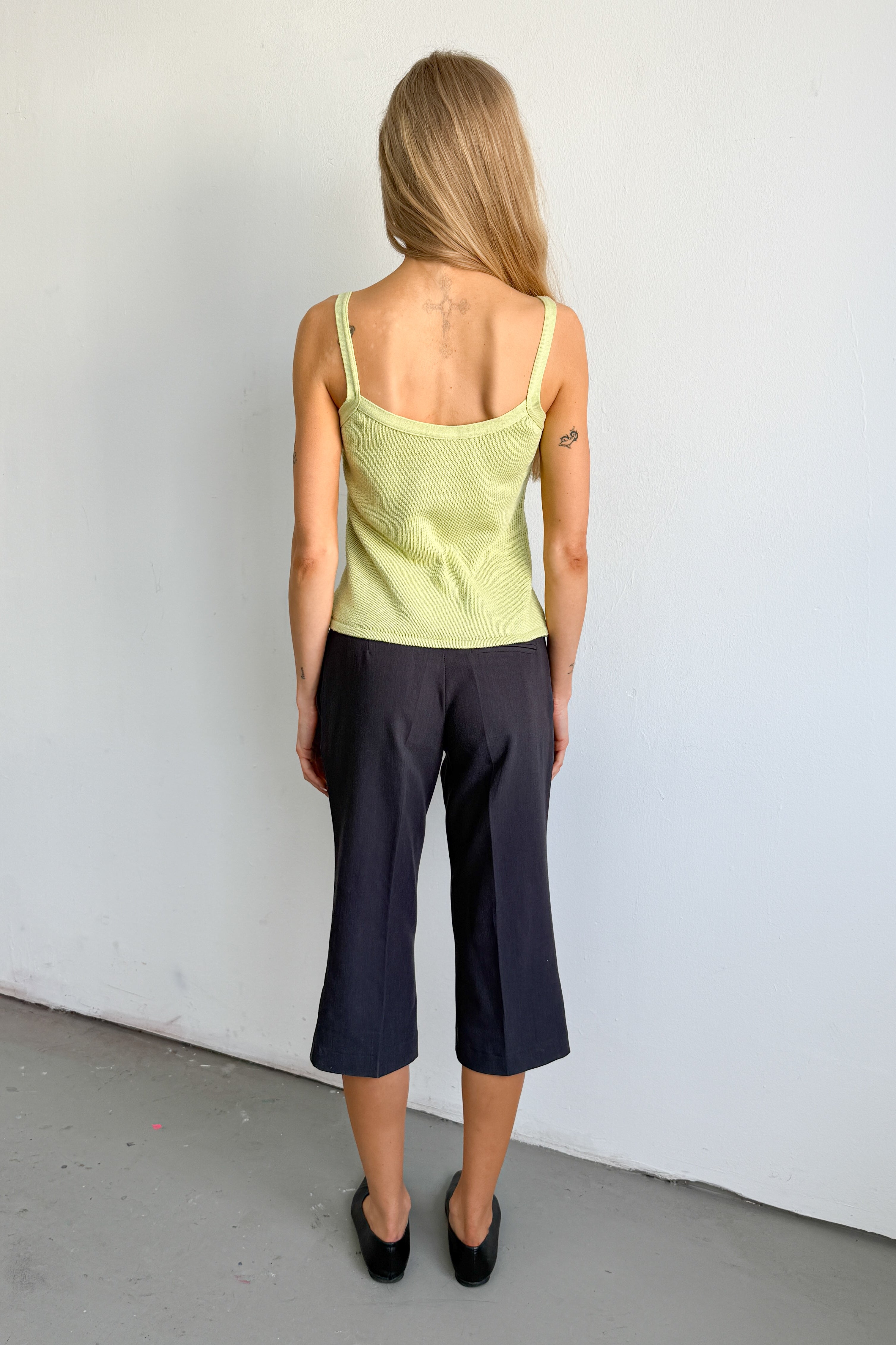 Lime Green Cotton Knit Top - Size S/M