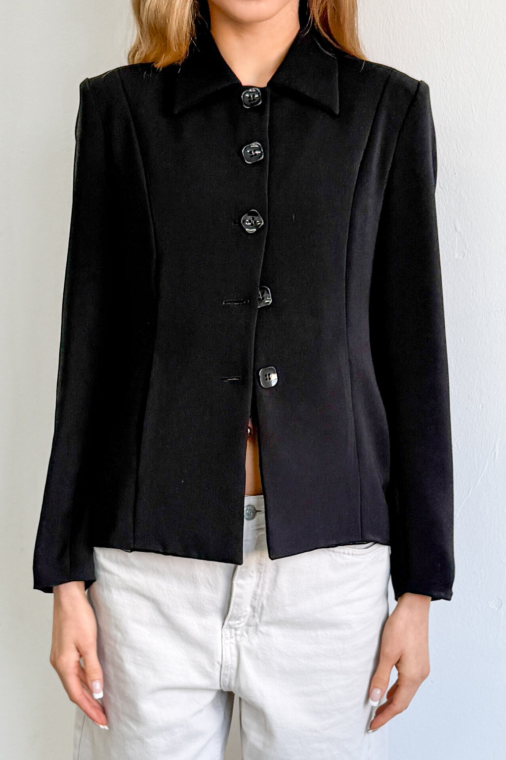 Black Short Buttonup Blazer - Size S