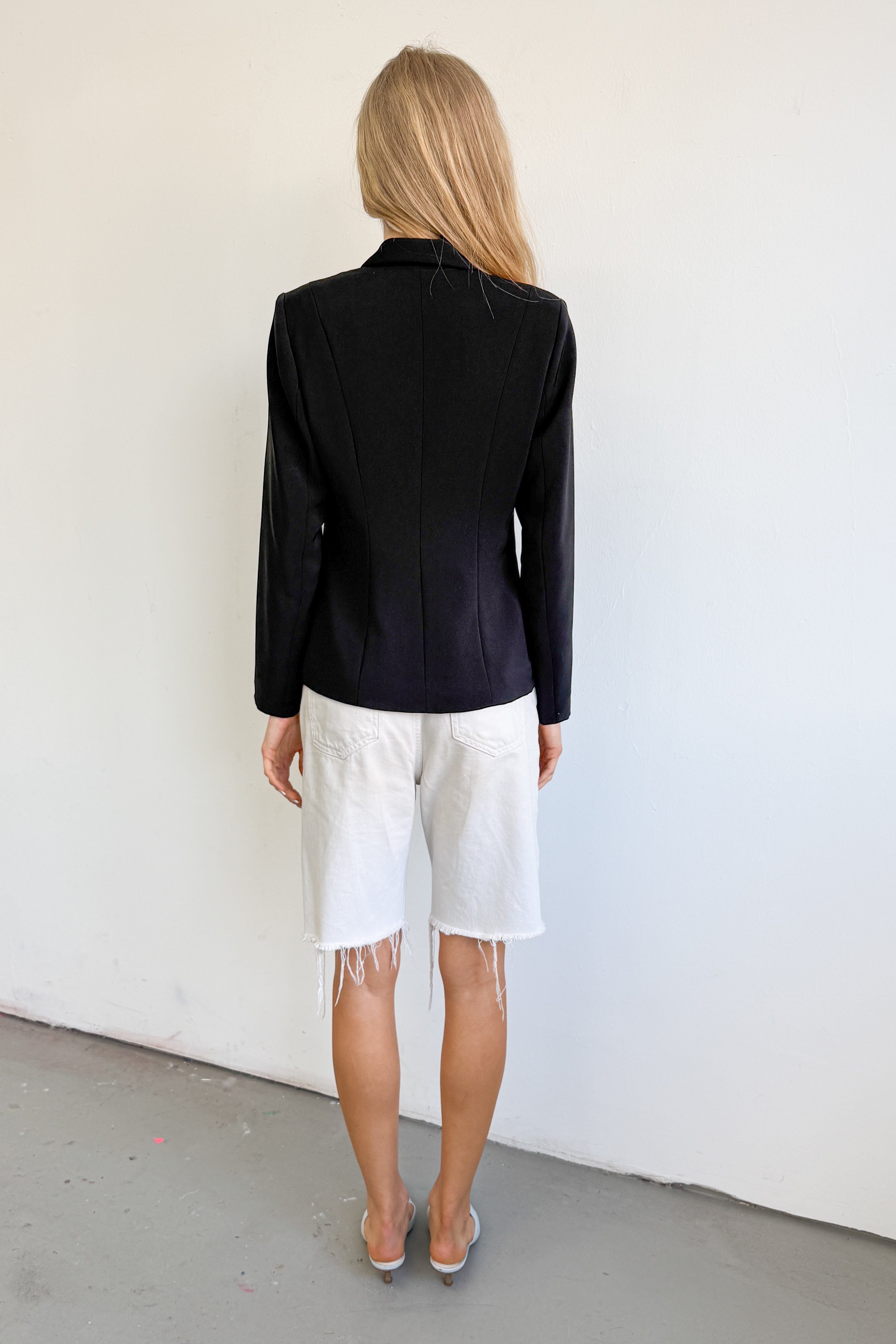 Black Short Buttonup Blazer - Size S