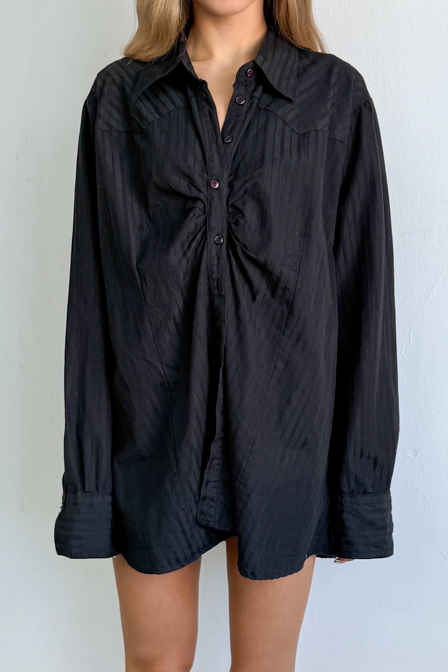 Black Tunik Gathered Effect - Size XL