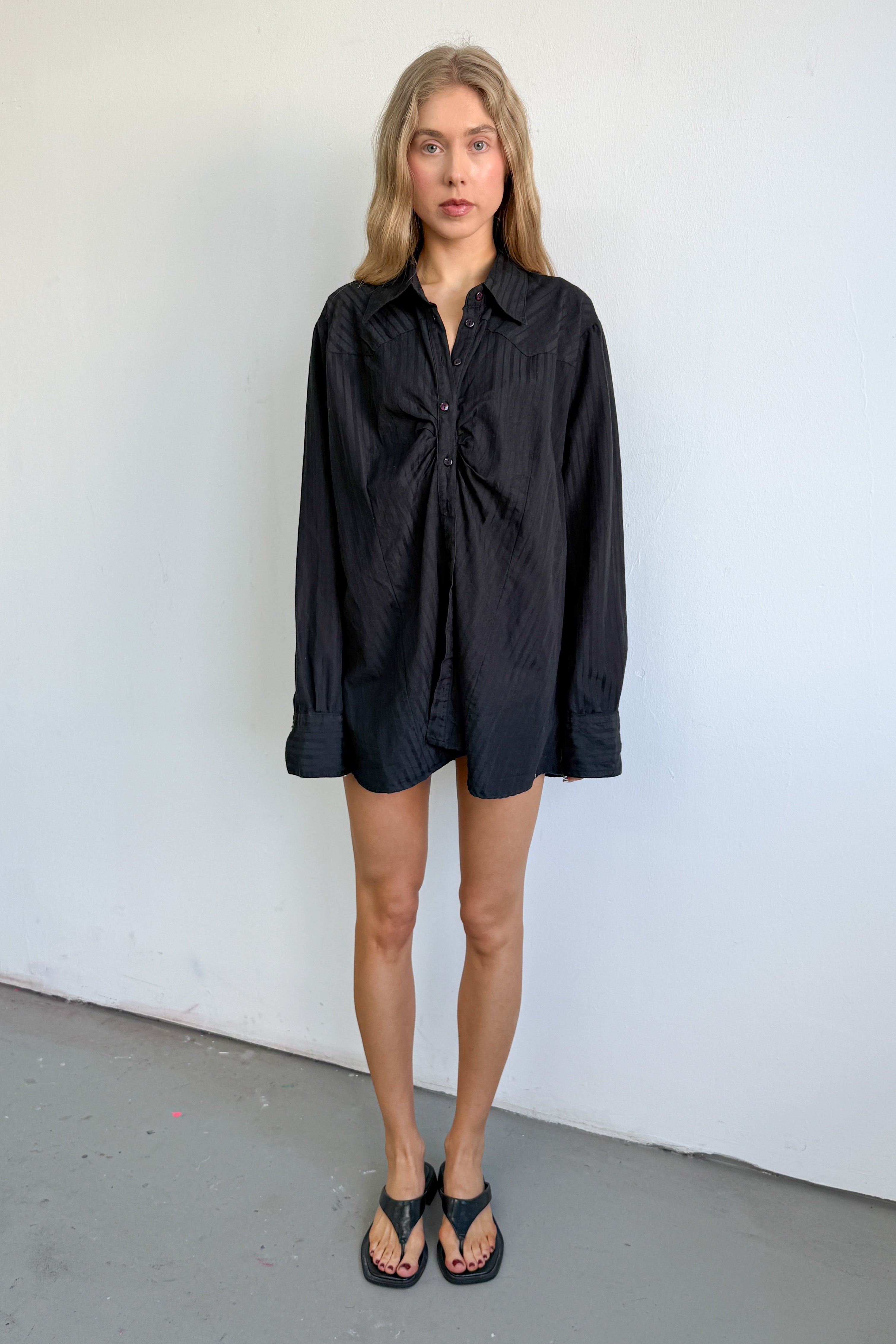 Black Tunik Gathered Effect - Size XL