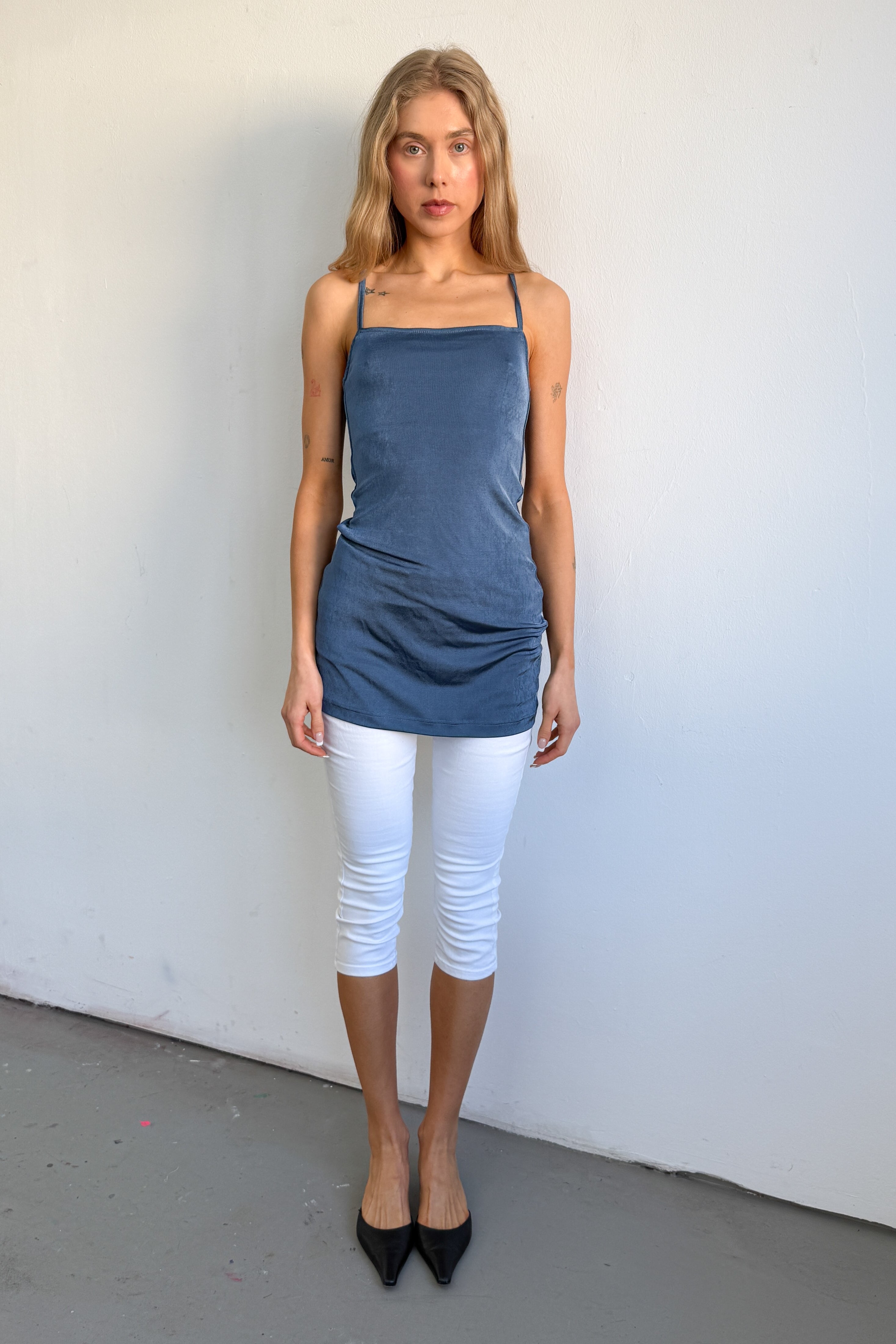Blue Mini Dress Open Back - Size S