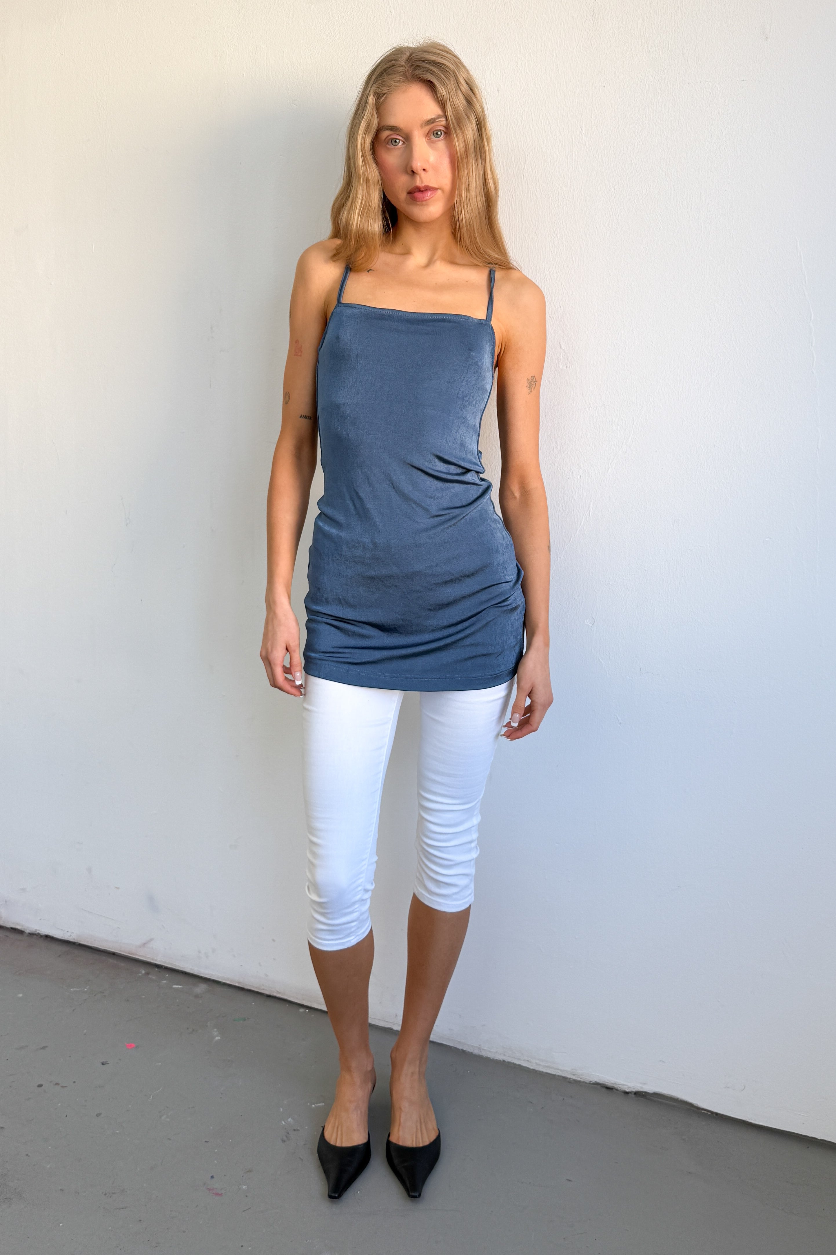 Blue Mini Dress Open Back - Size S