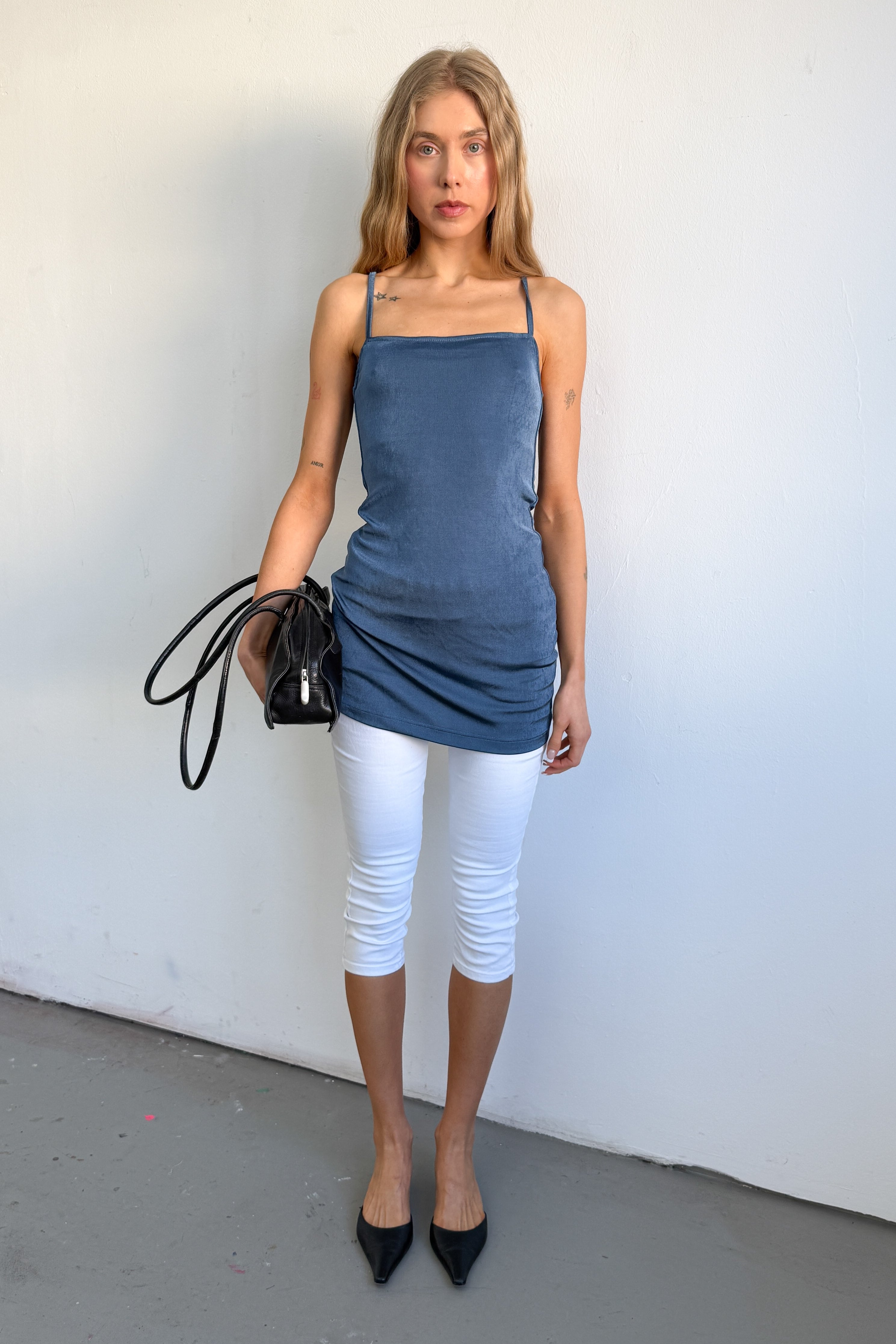 Blue Mini Dress Open Back - Size S
