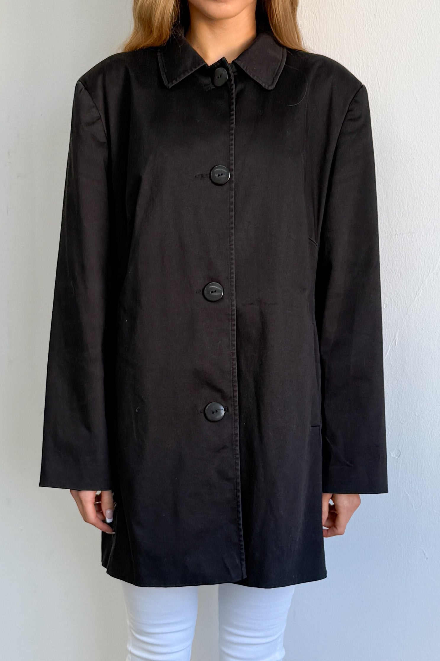 Black Cotton Mix Jacket - Size XL