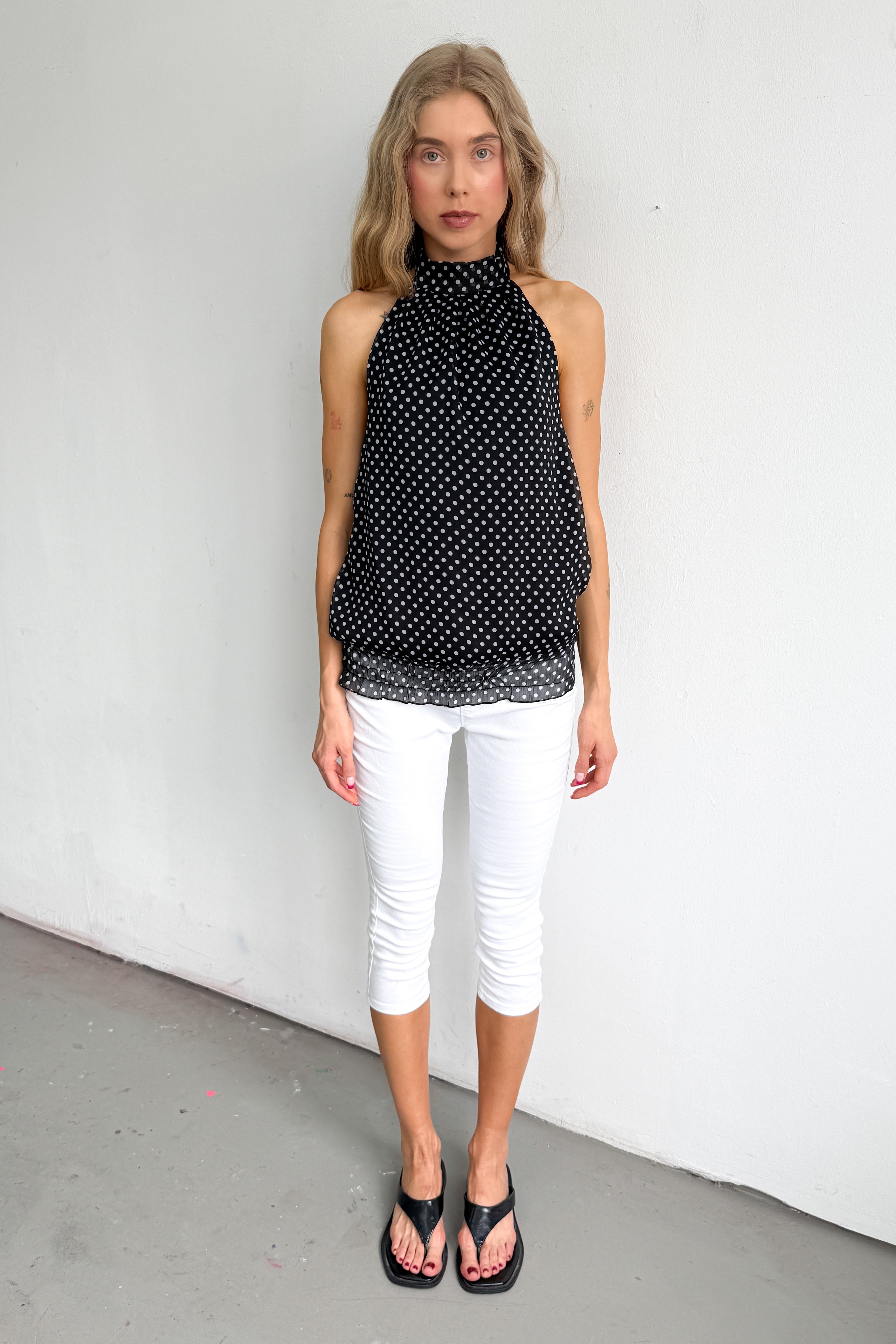 Polkadot Halterneck Top