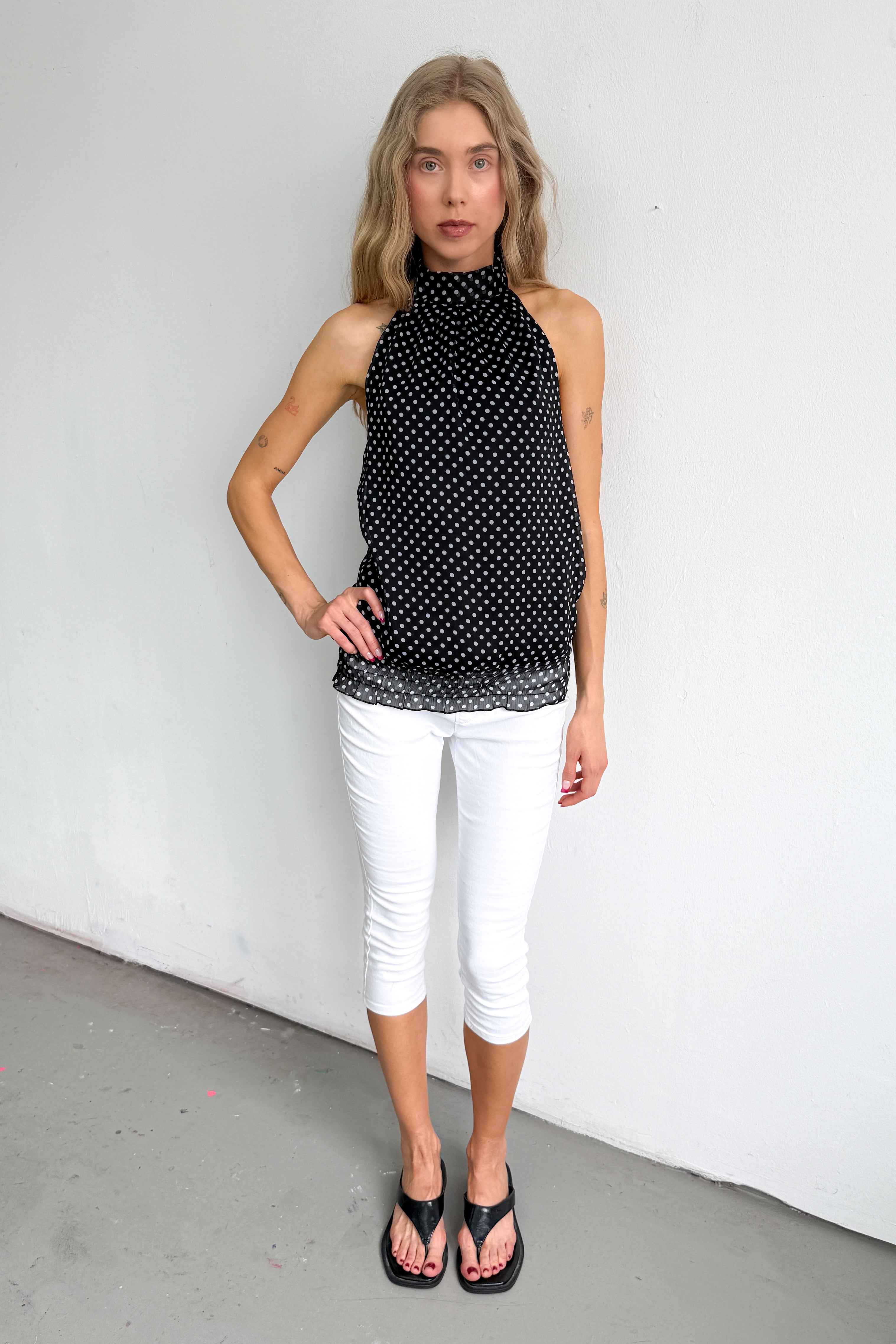 Polkadot Halterneck Top
