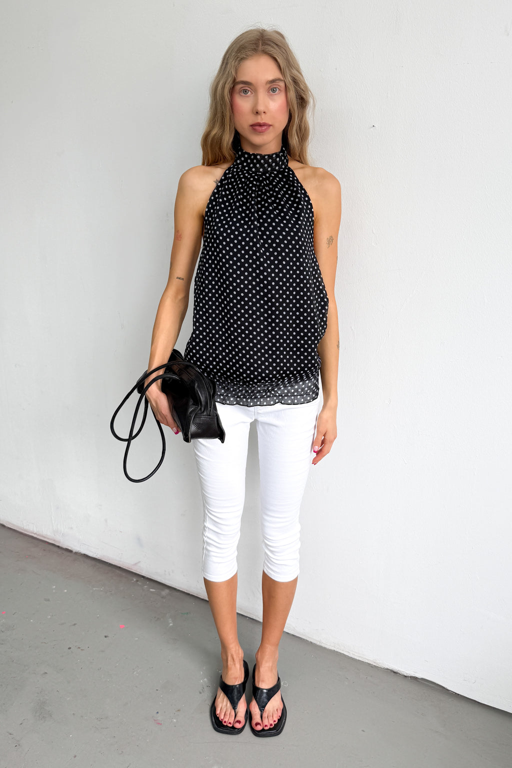 Polkadot Halterneck Top