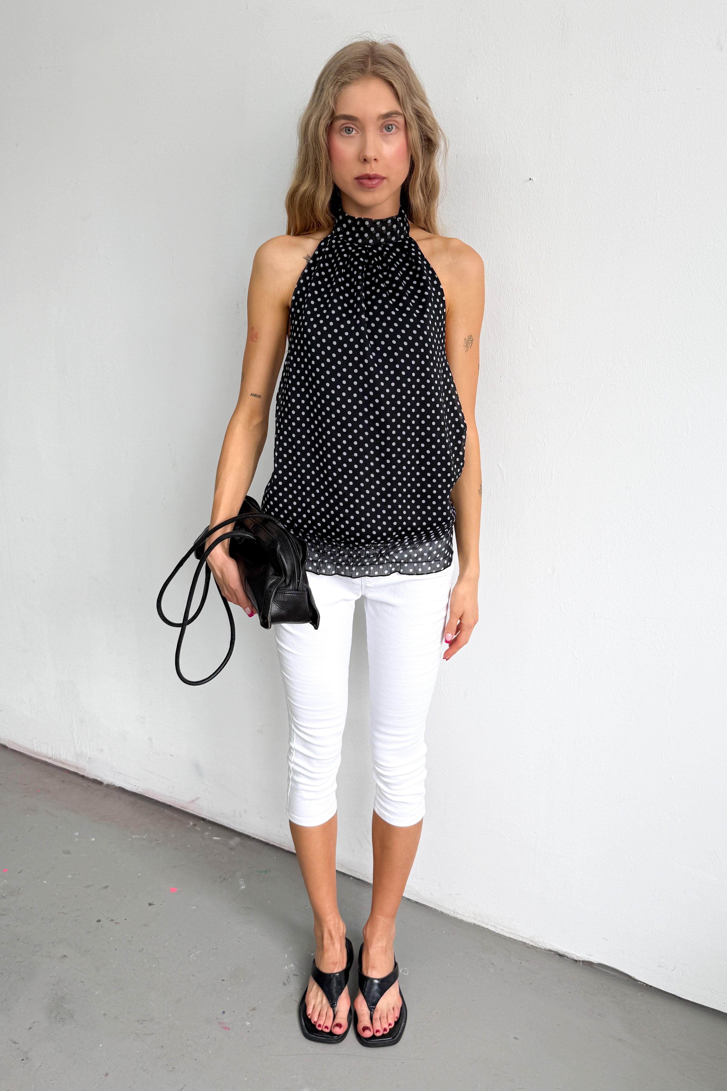 Polkadot Halterneck Top