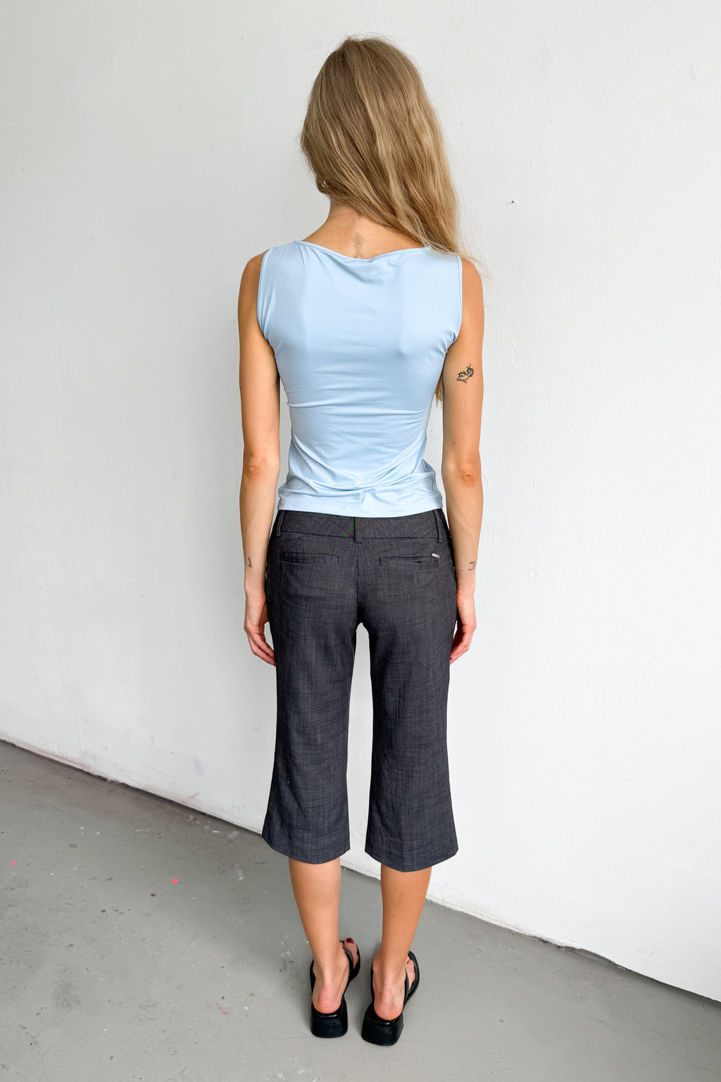Light Blue Basic Sleeveless Top