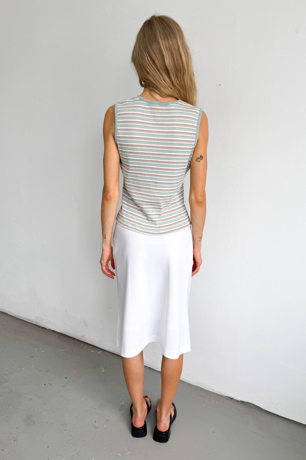 Striped V Neck Top