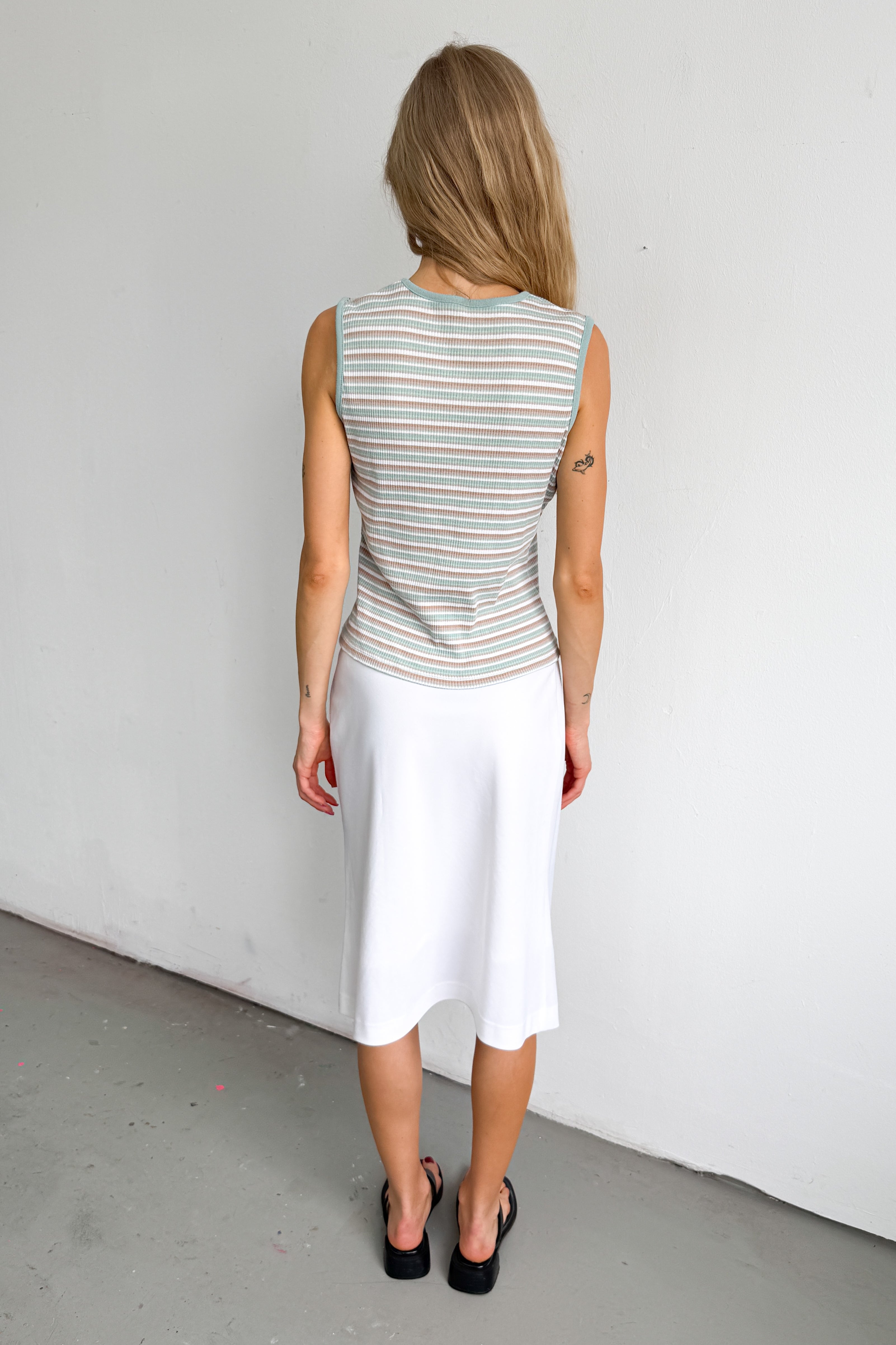 Striped V Neck Top