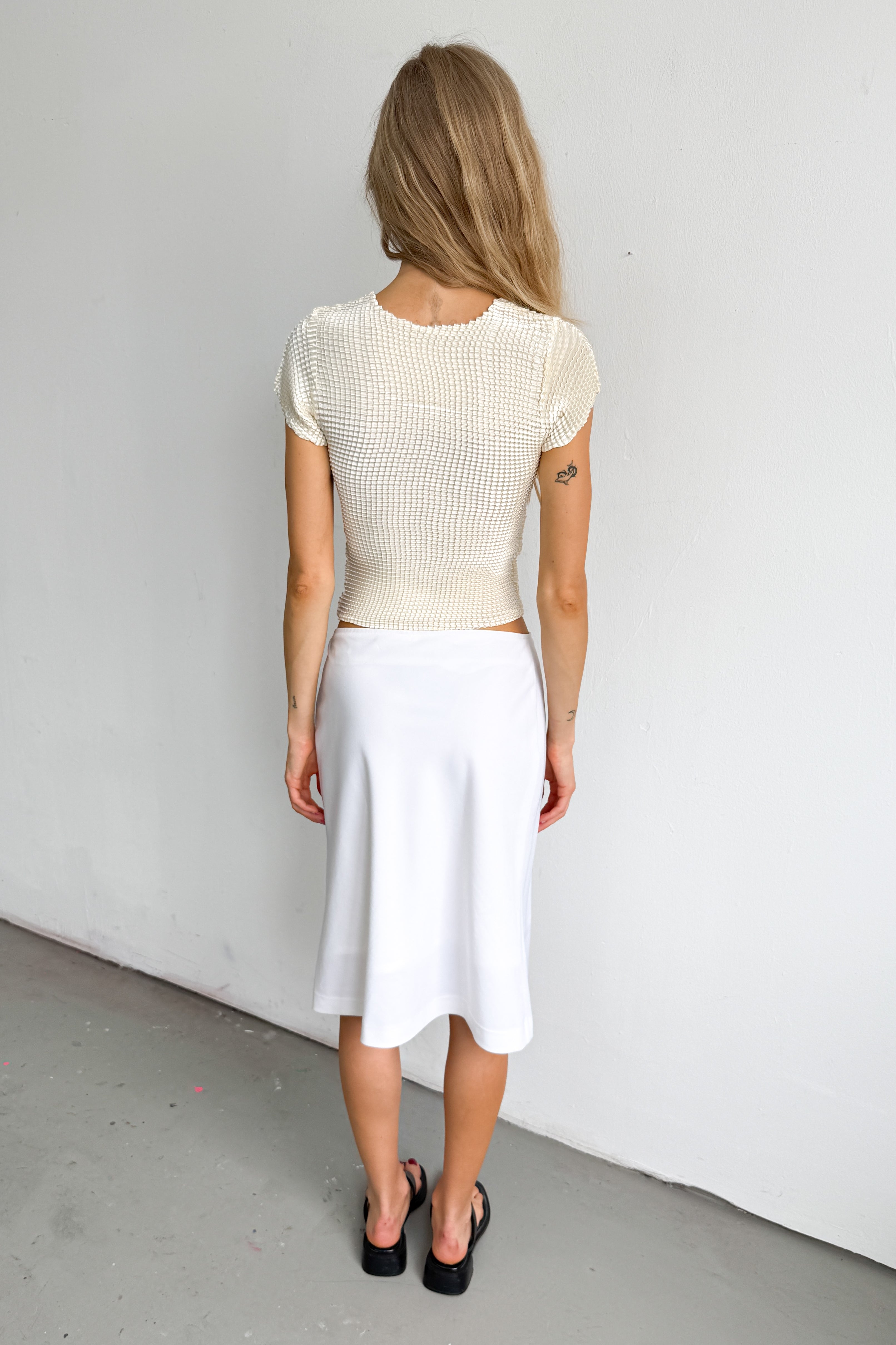 White Midi Skirt - Size S
