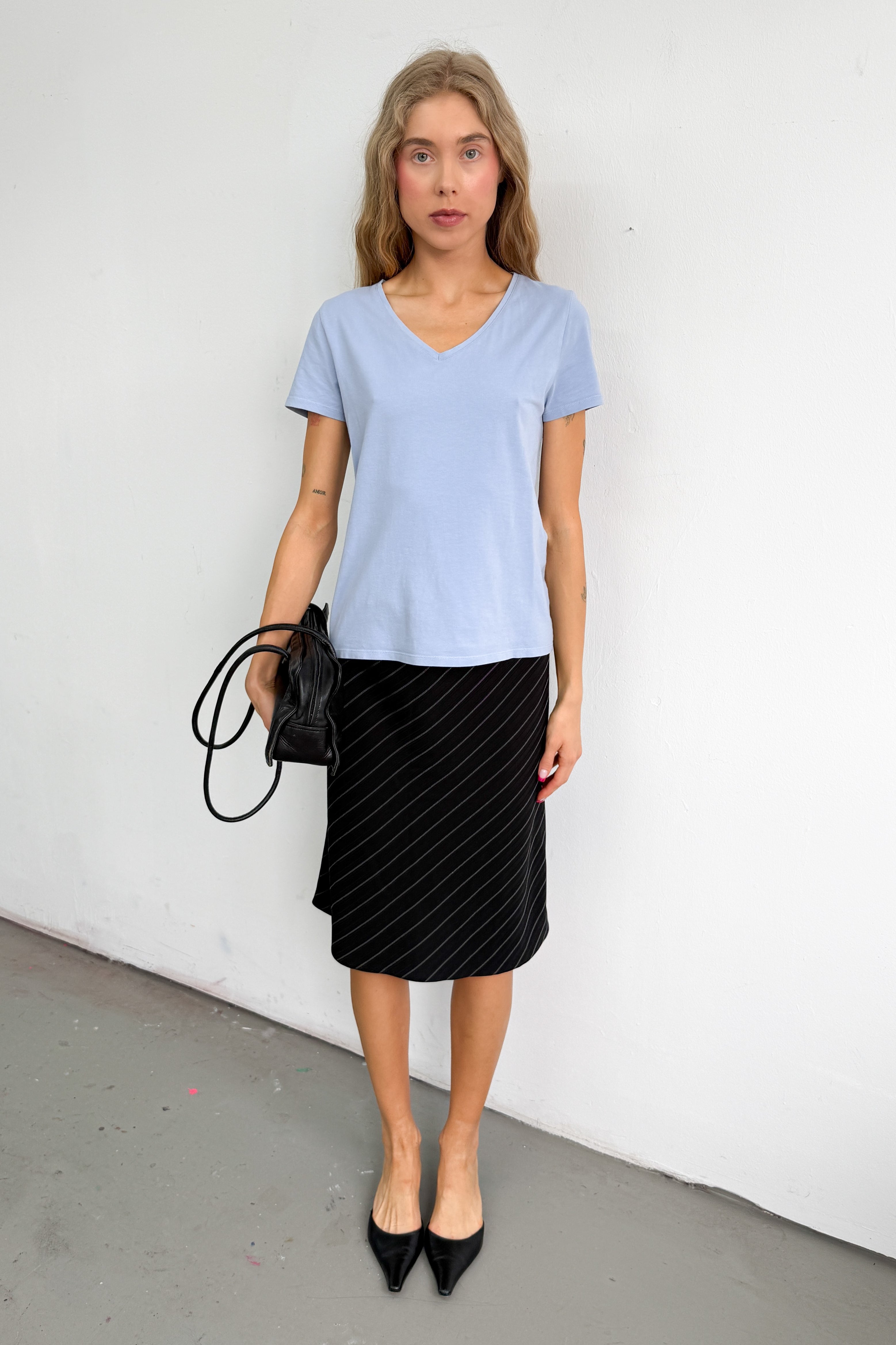 Blue VNeck Tshirt