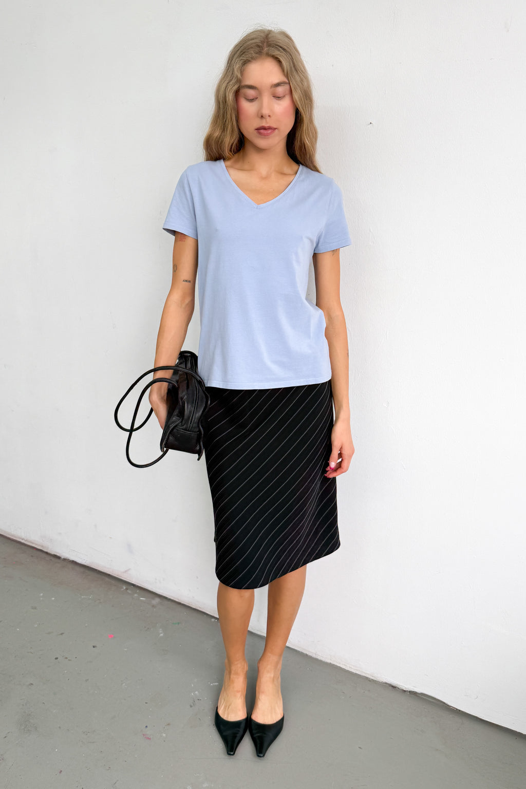 Blue VNeck Tshirt