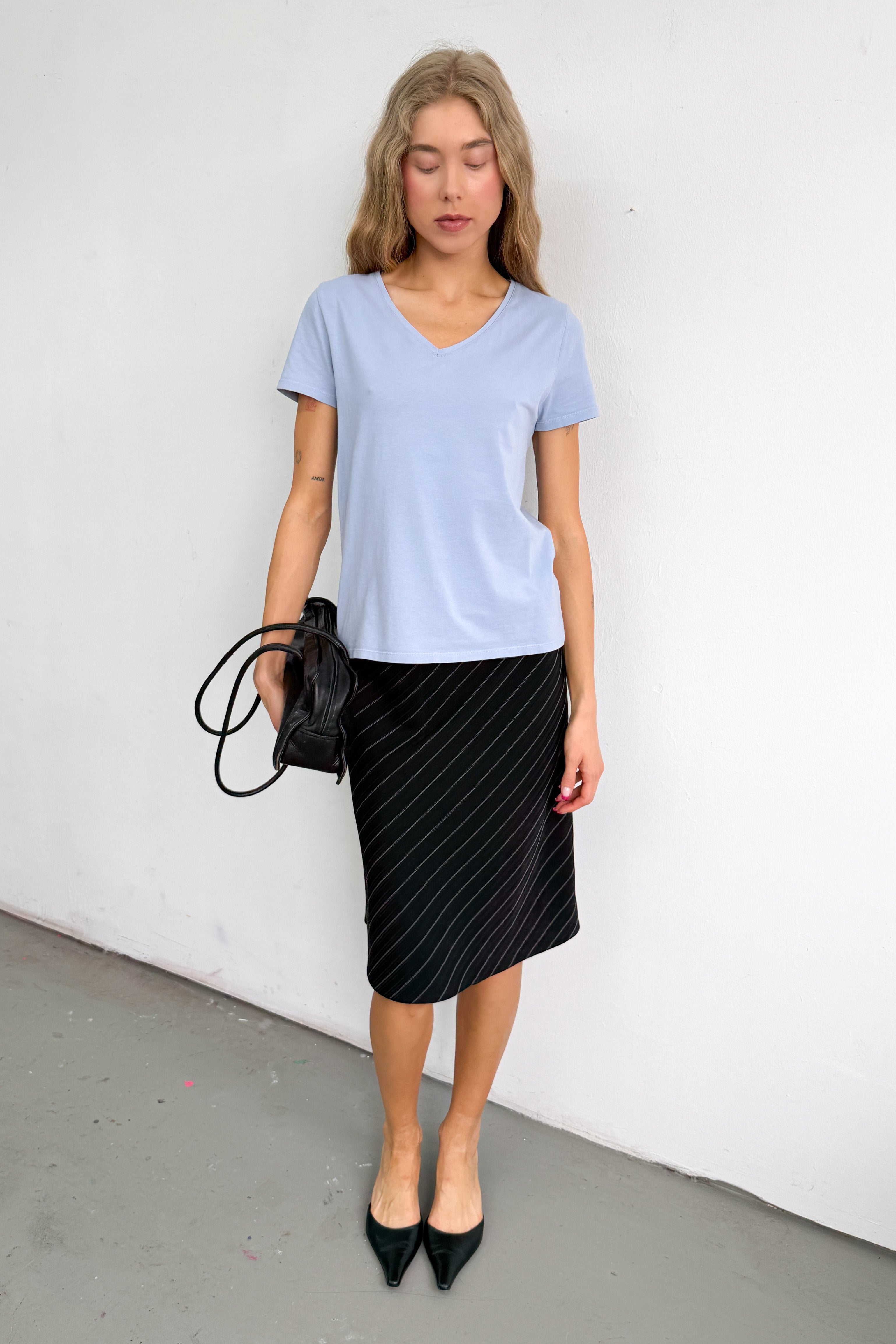 Blue VNeck Tshirt