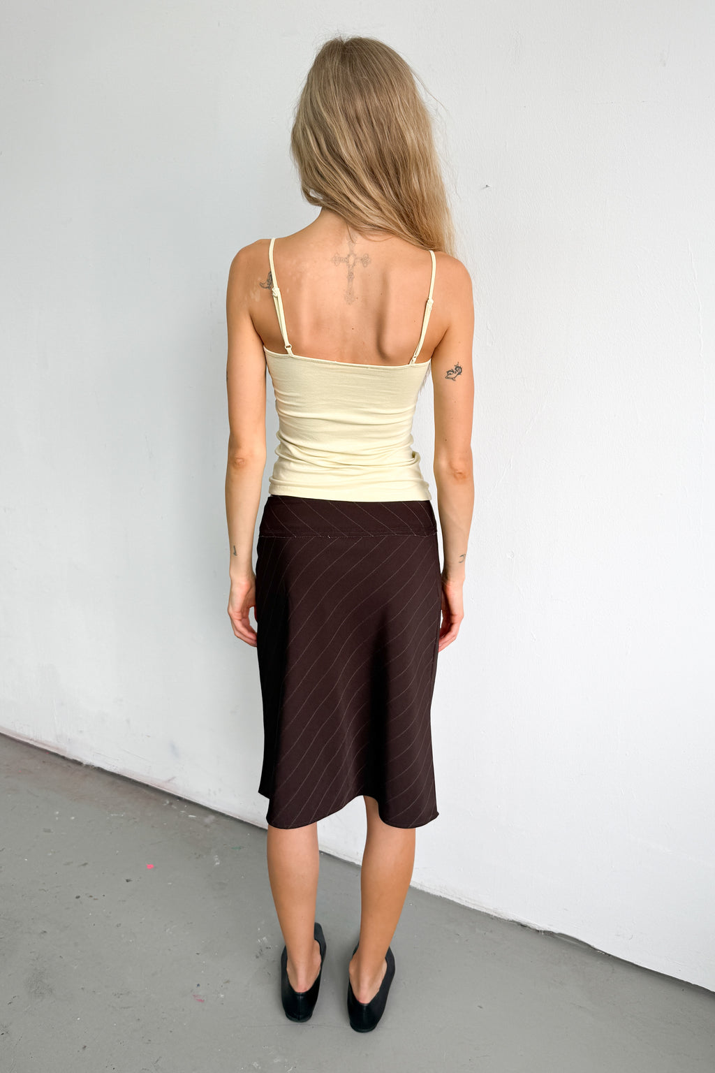 Brown Skirt Pinstripe