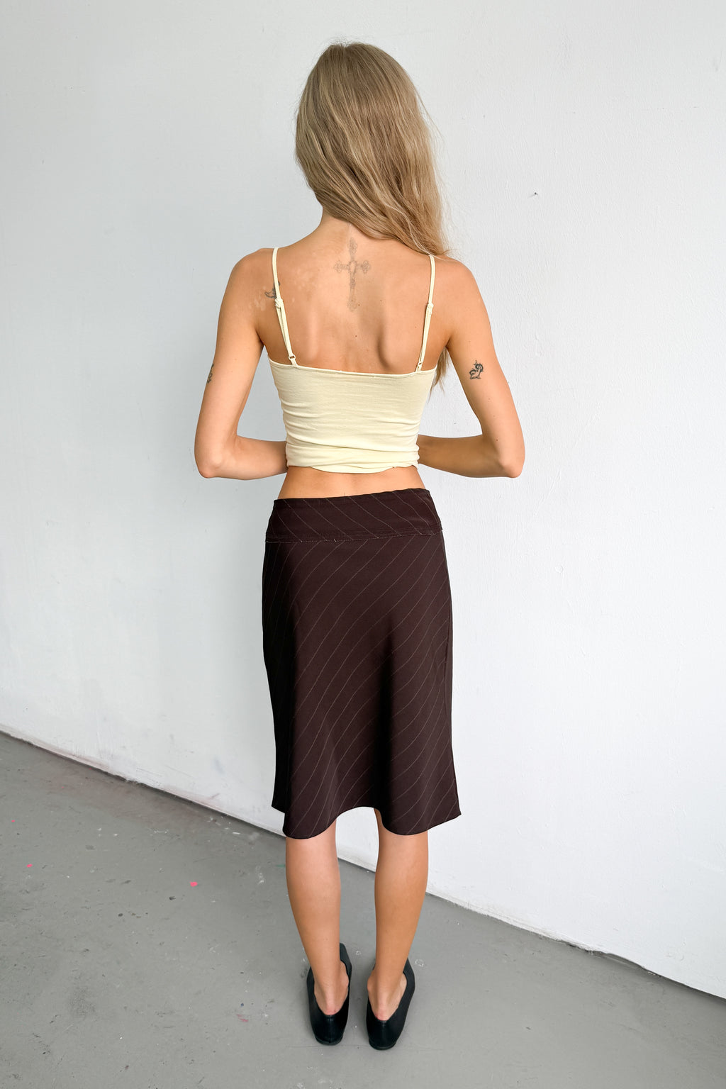Brown Skirt Pinstripe