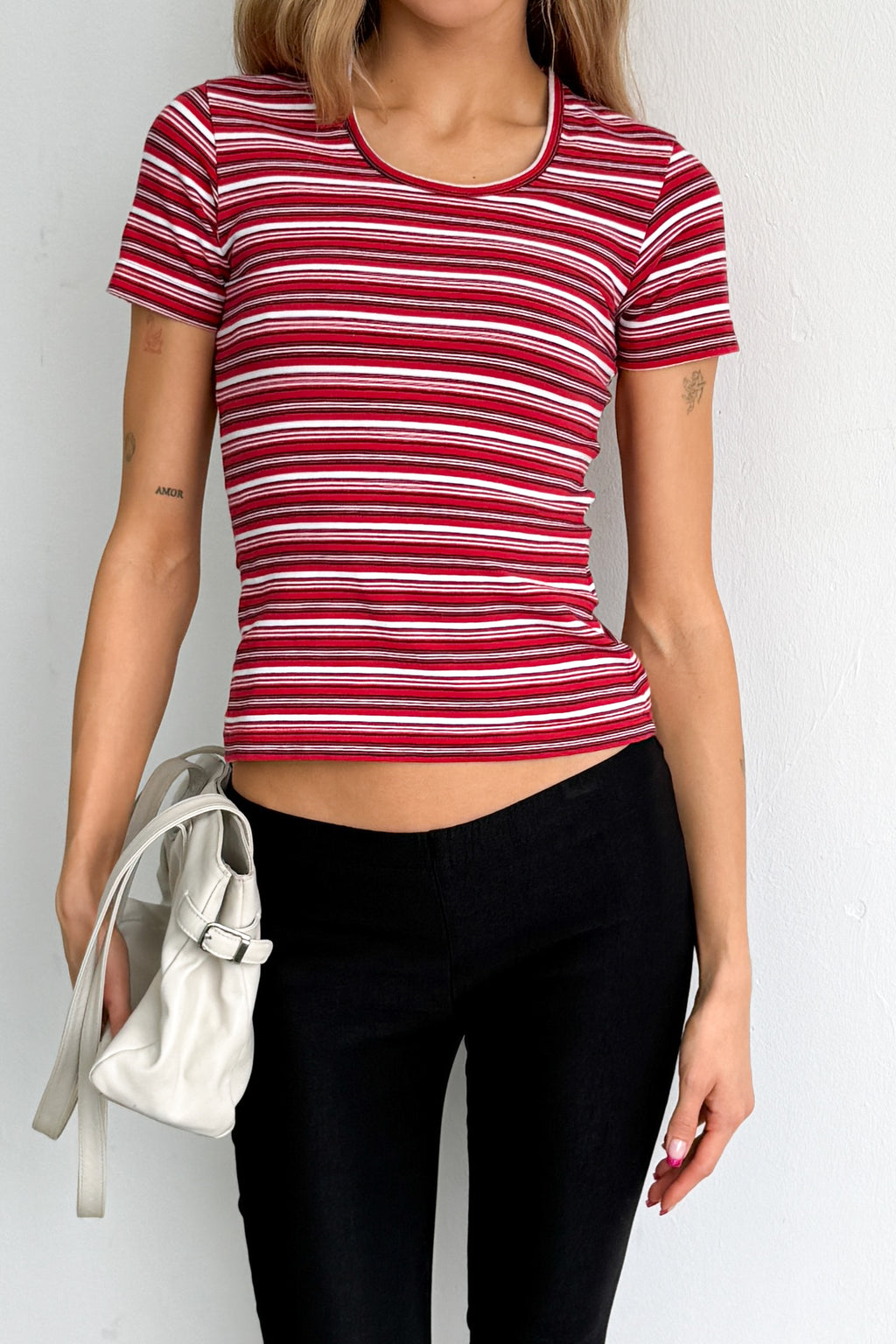 Red Pink Striped TShirt