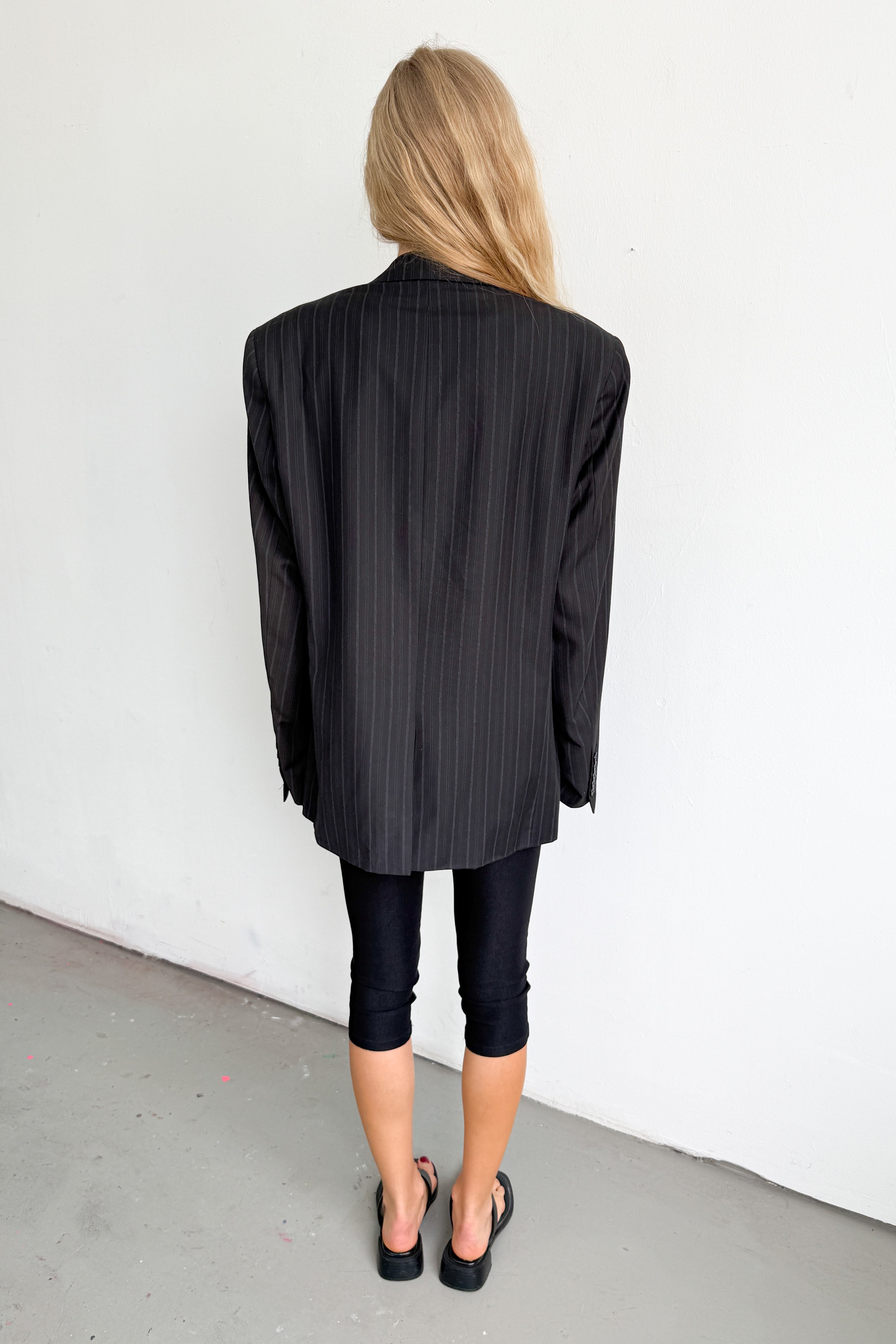 Oversized Blazer Dark Blue Striped