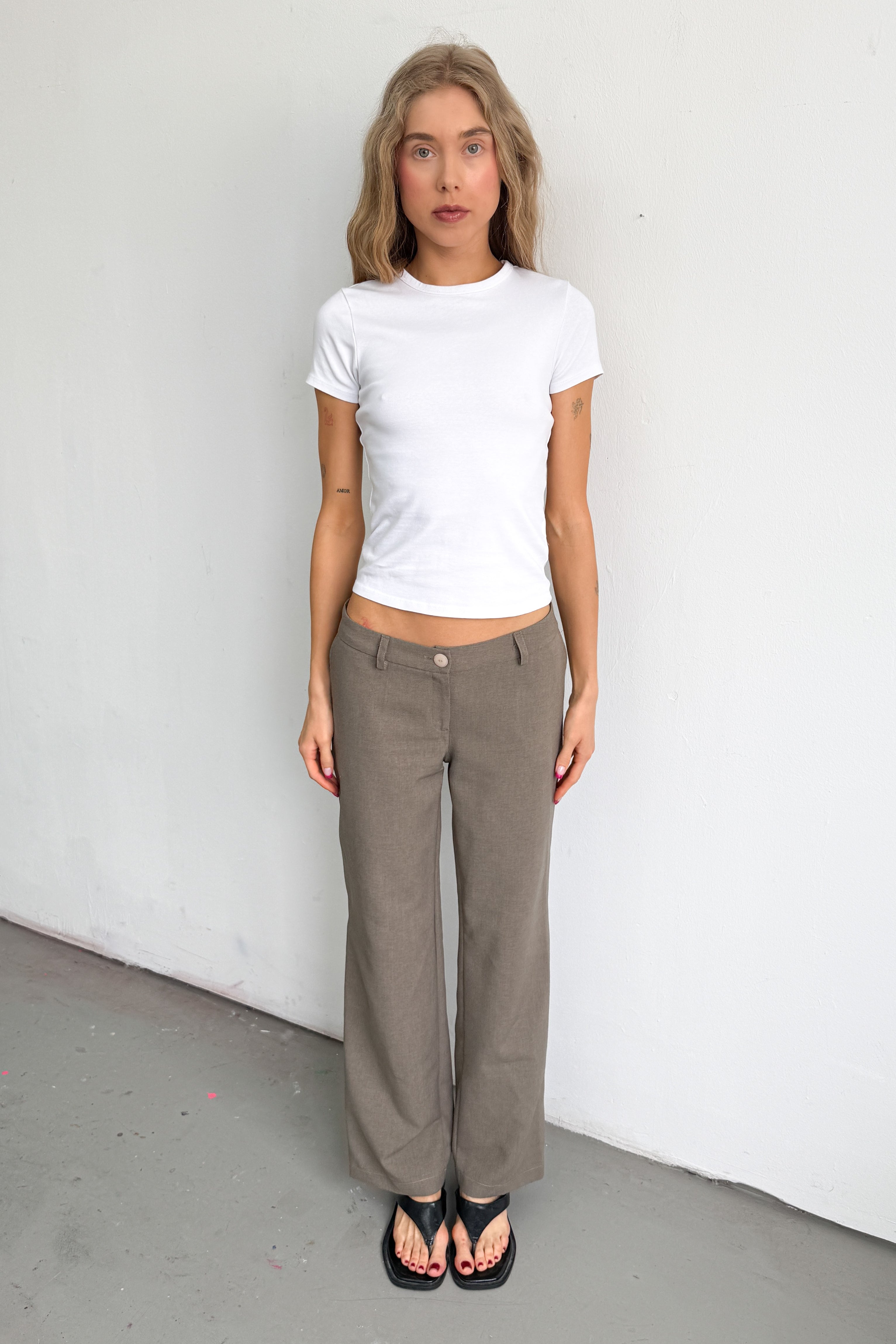 Khaki Low Waisted Pants