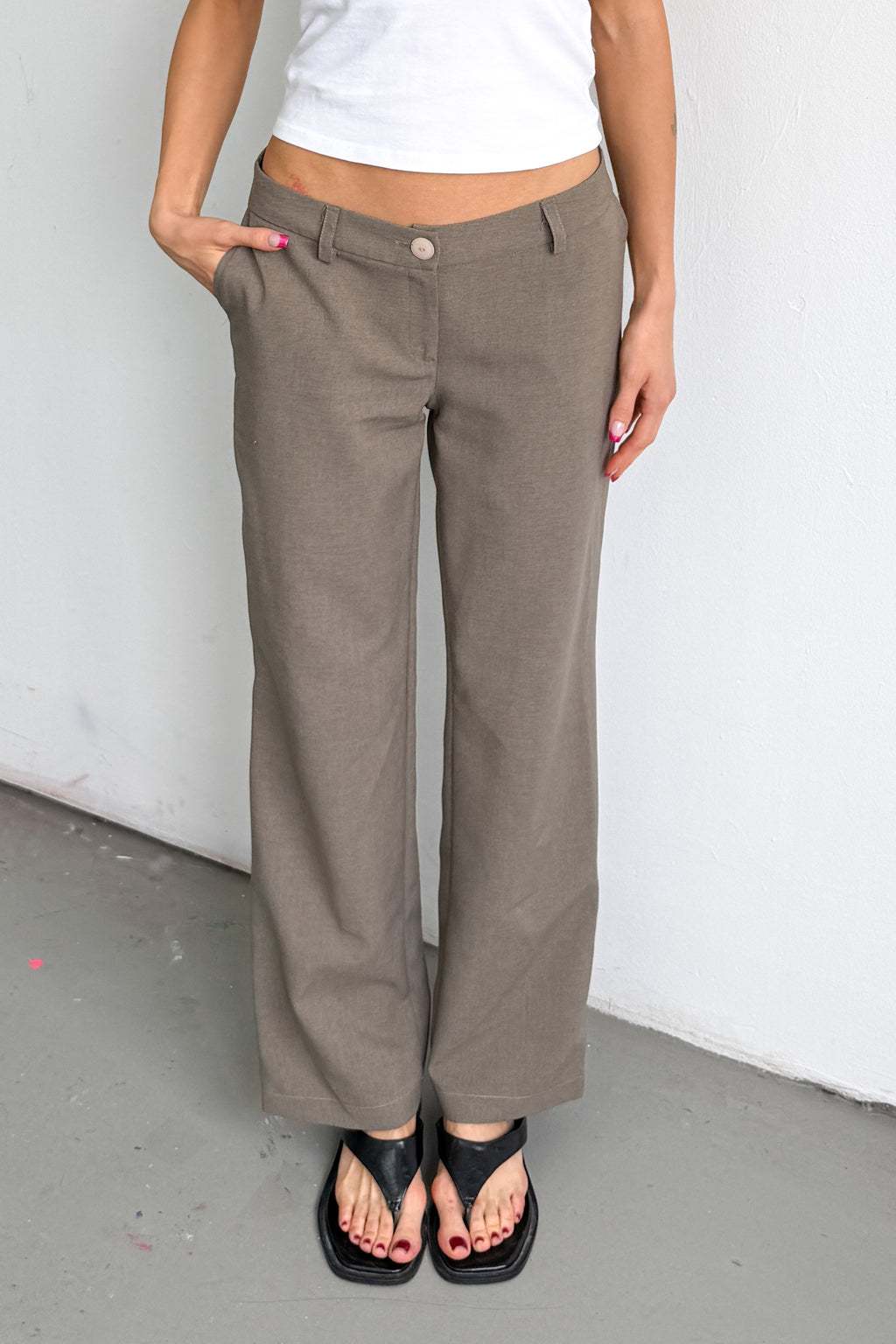 Khaki Low Waisted Pants
