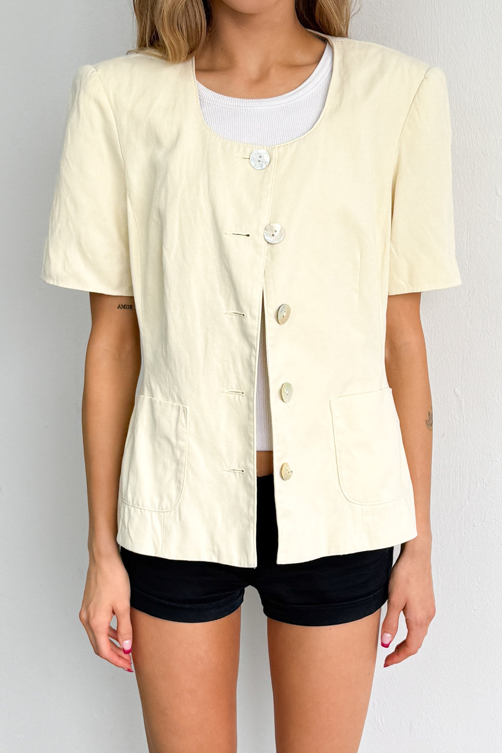 Yellow Short Sleeve Blazer