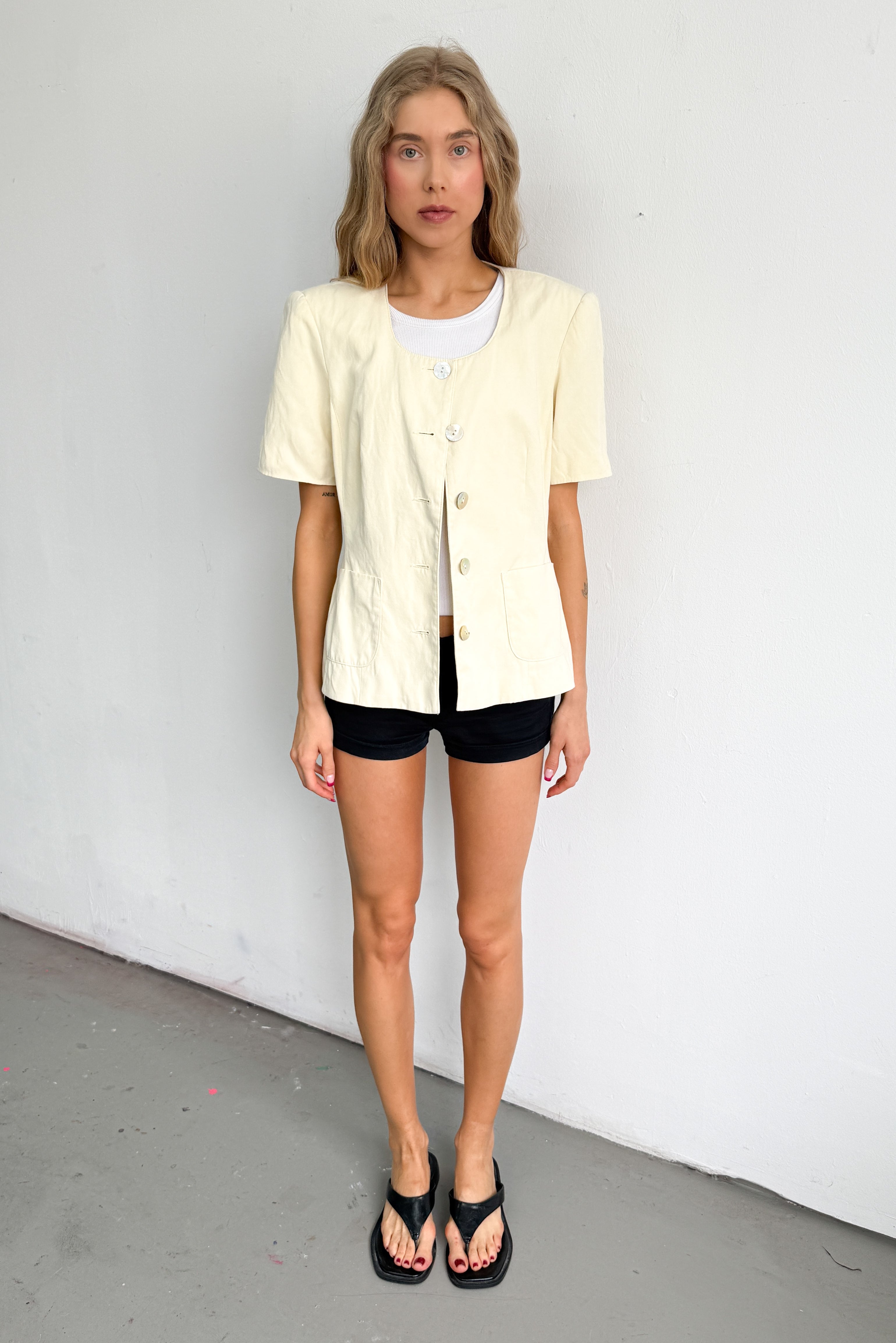 Yellow Short Sleeve Blazer