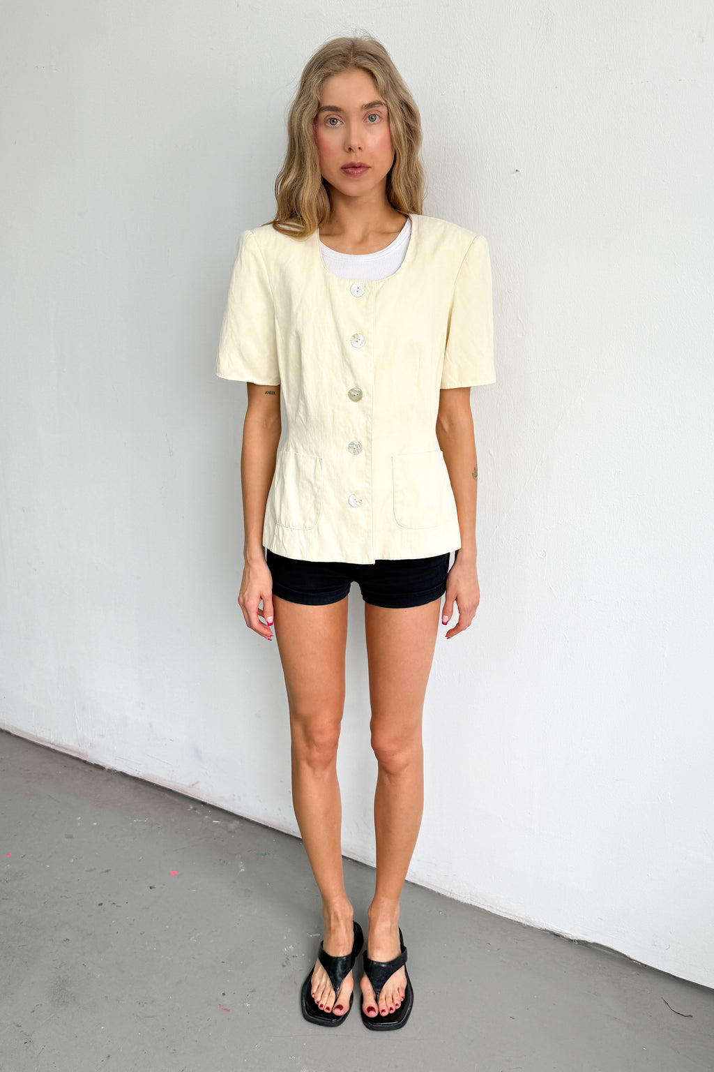 Yellow Short Sleeve Blazer