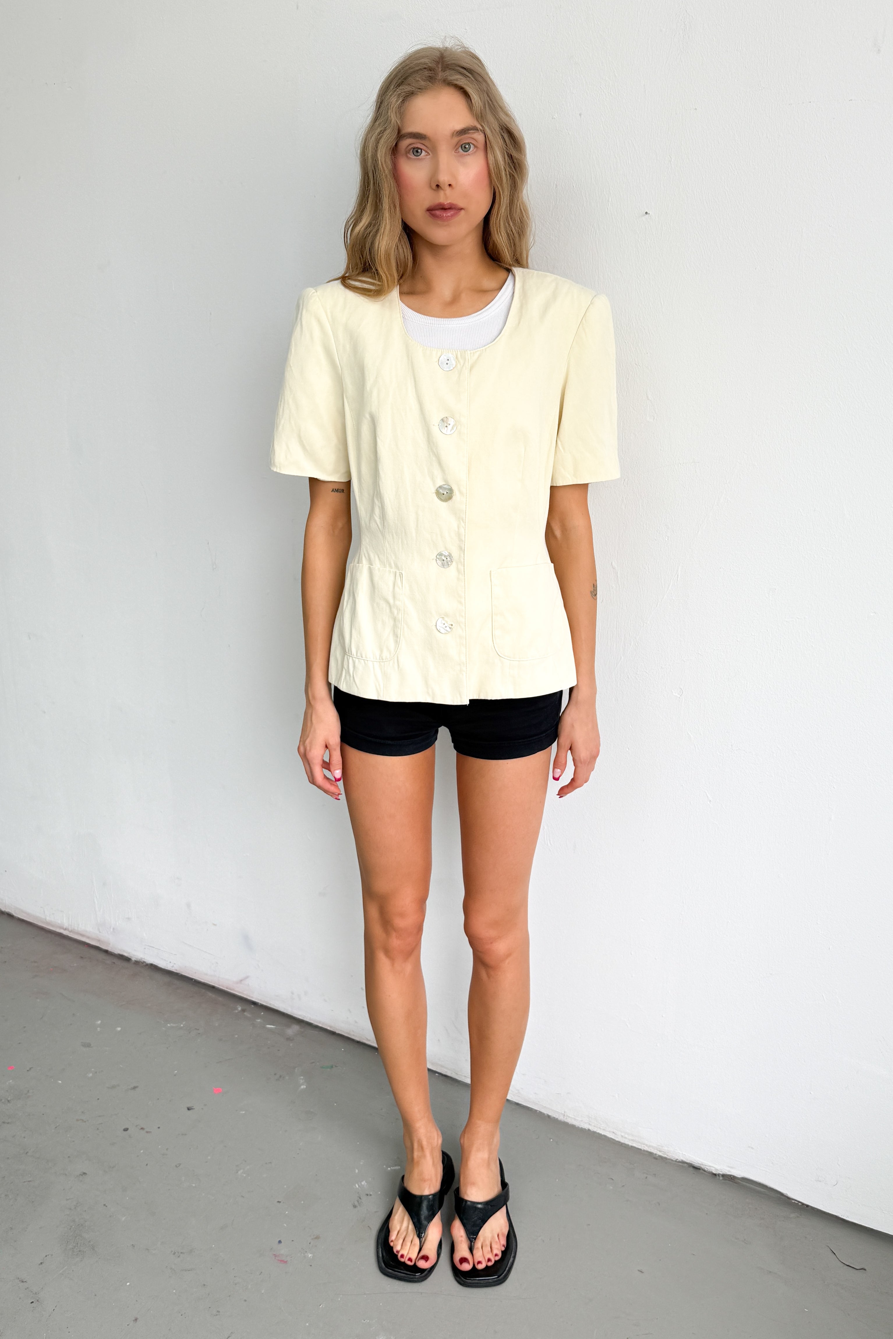 Yellow Short Sleeve Blazer