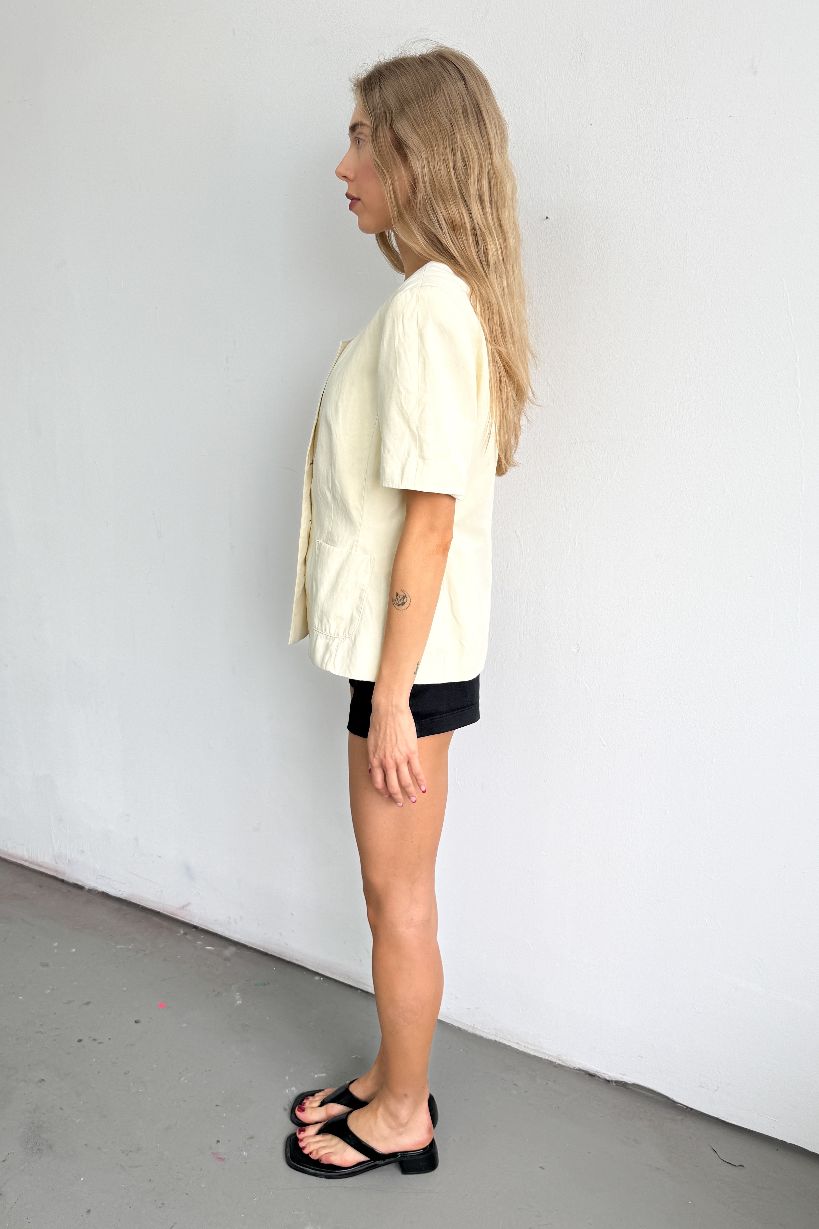 Yellow Short Sleeve Blazer