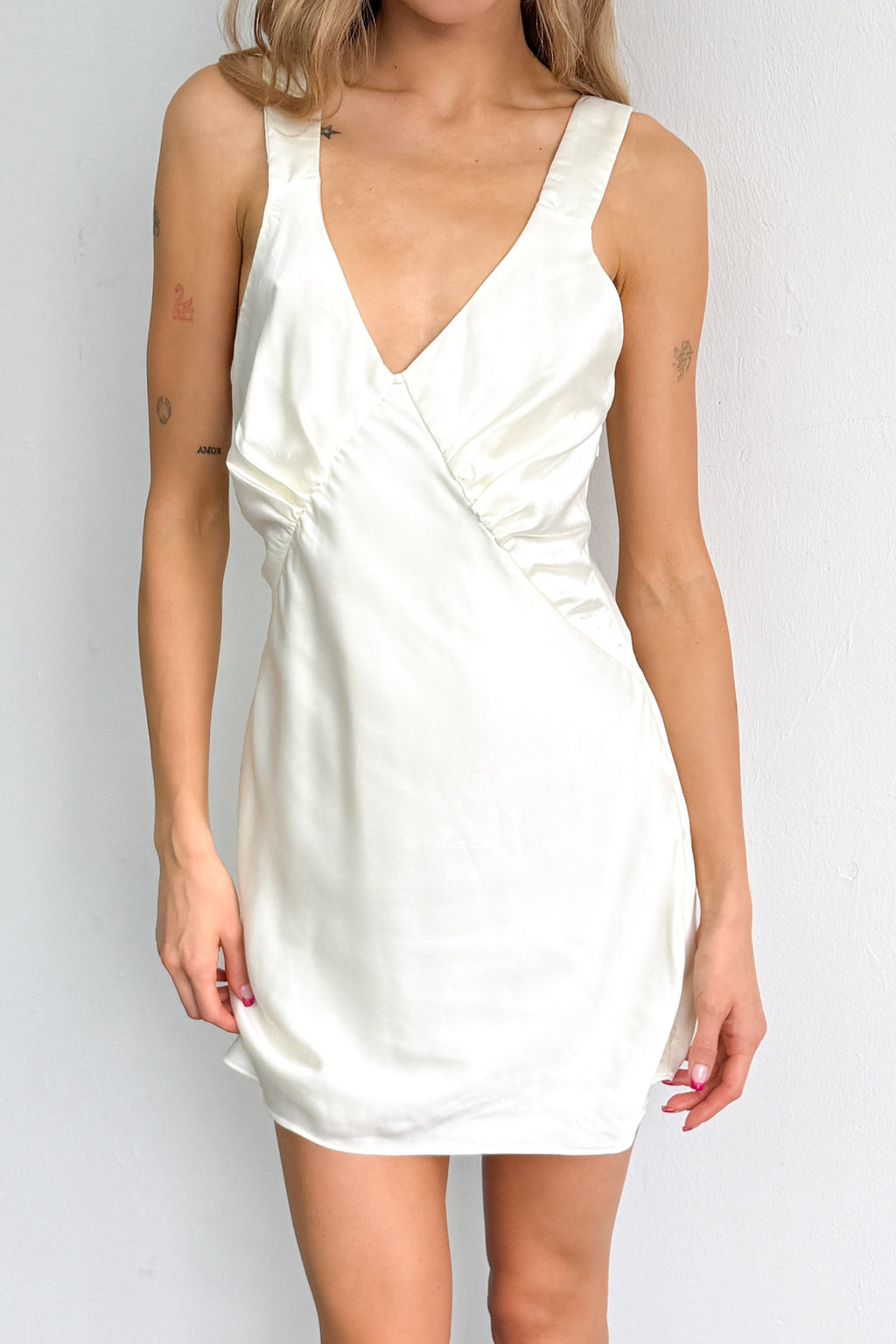 Pastel Yellow Satin Dress