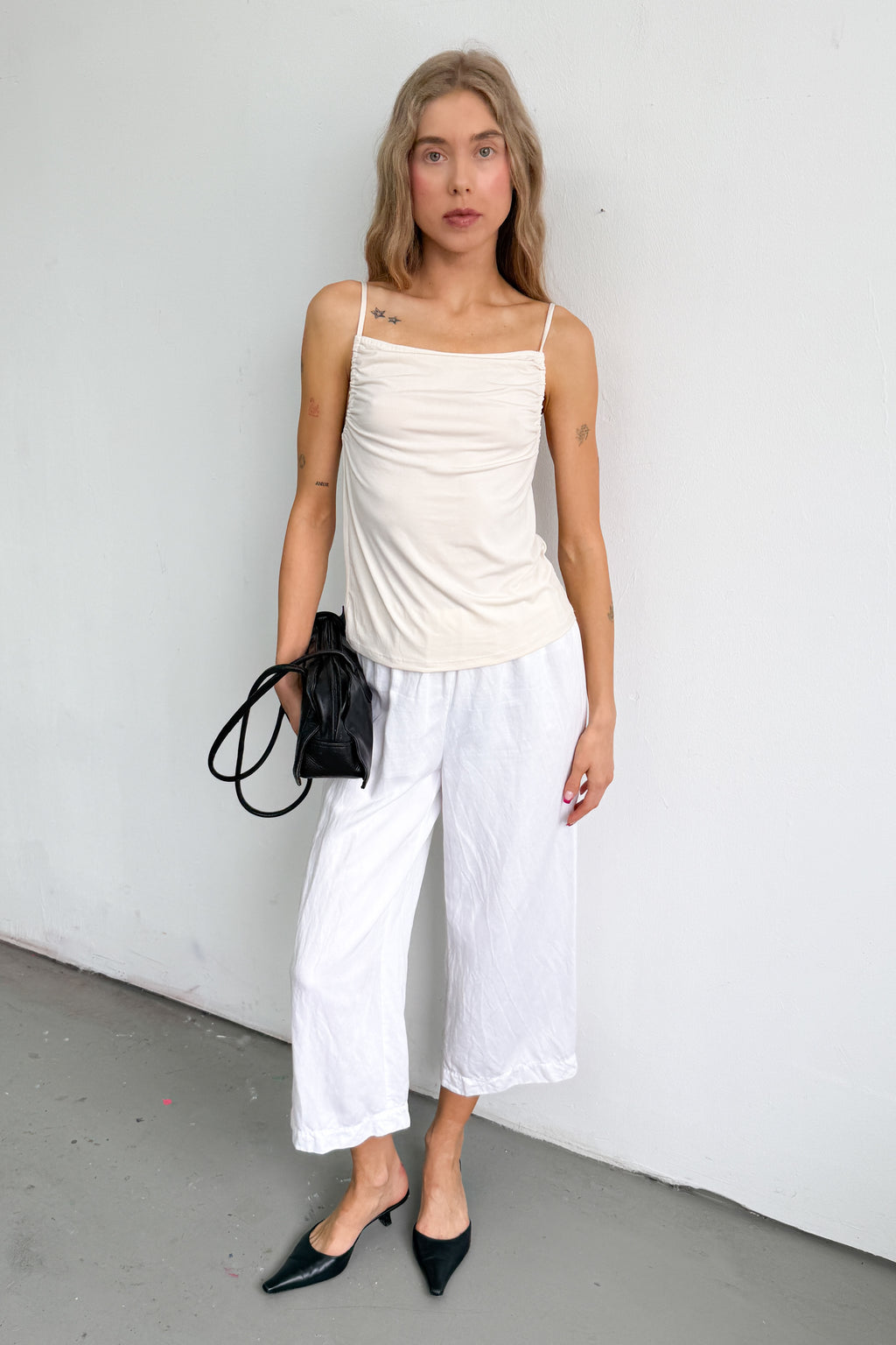 Light Yellow Top Strap Ruffle