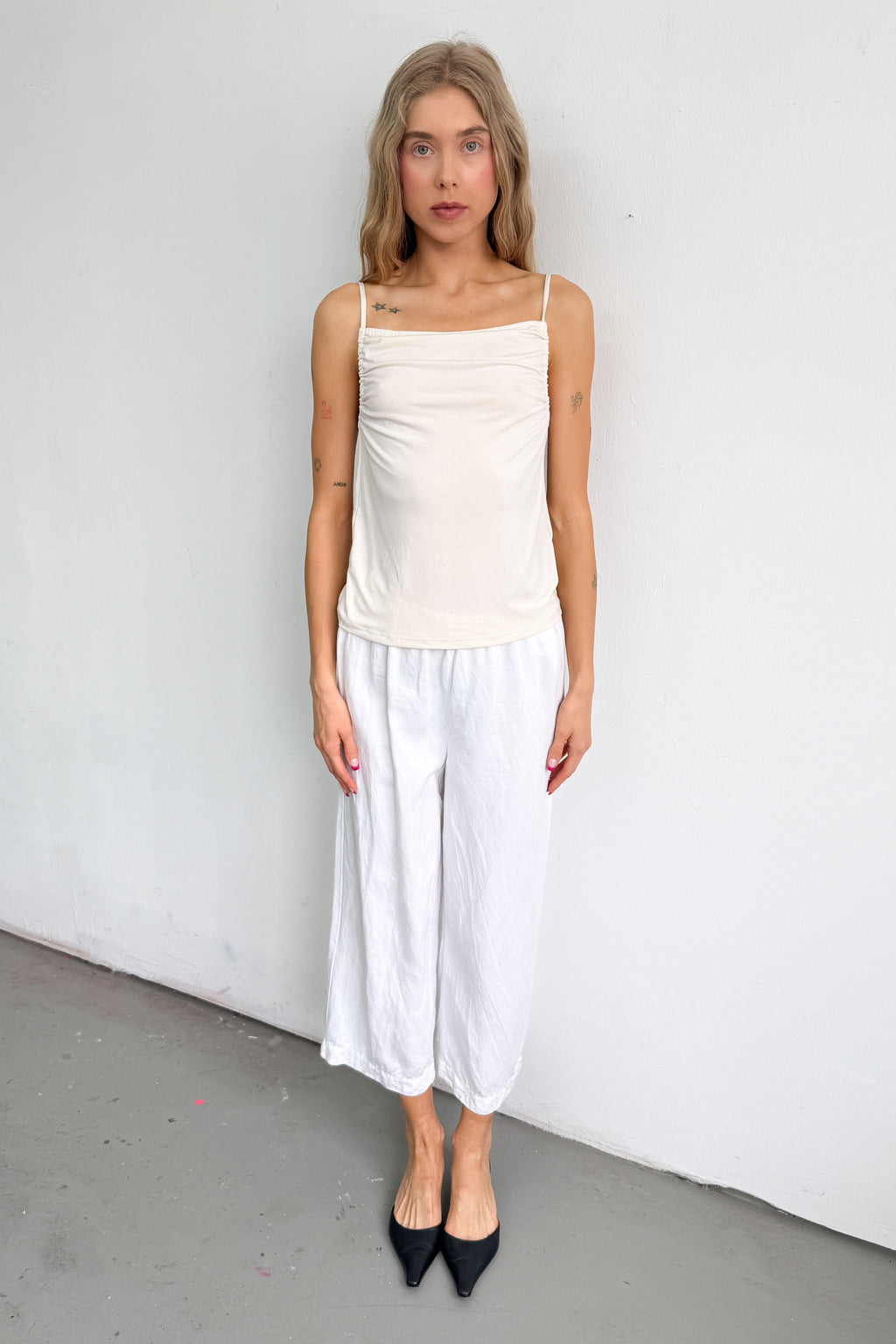 Light Yellow Top Strap Ruffle