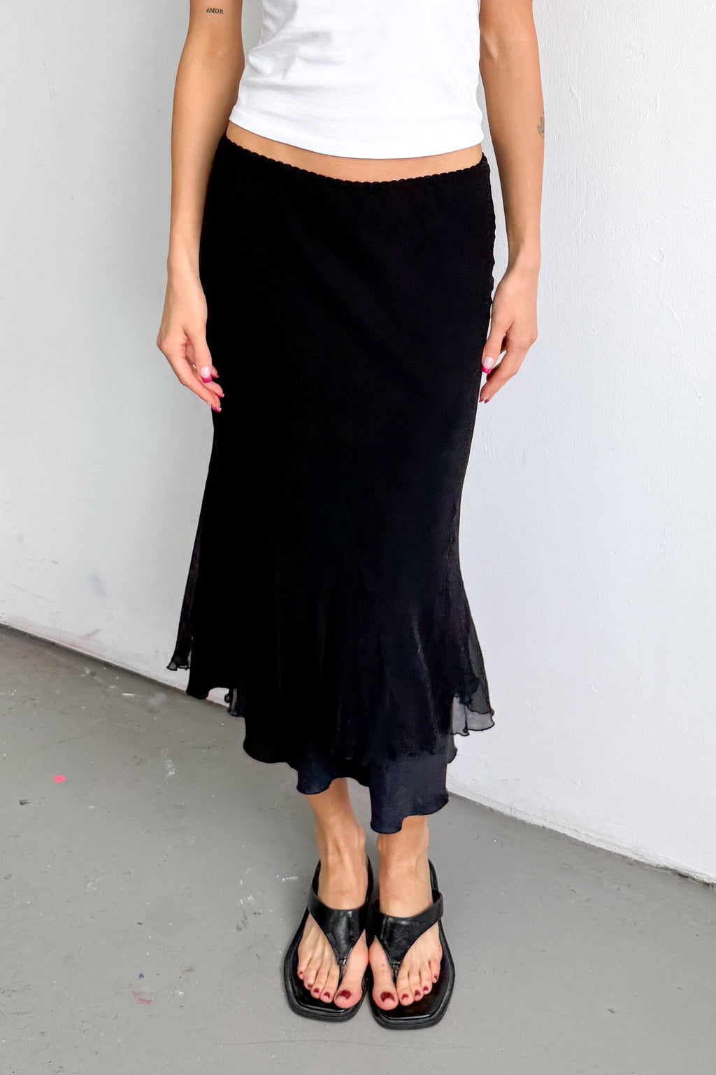 Black Skirt Silk