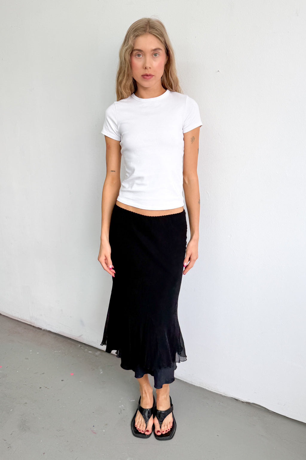 Black Skirt Silk