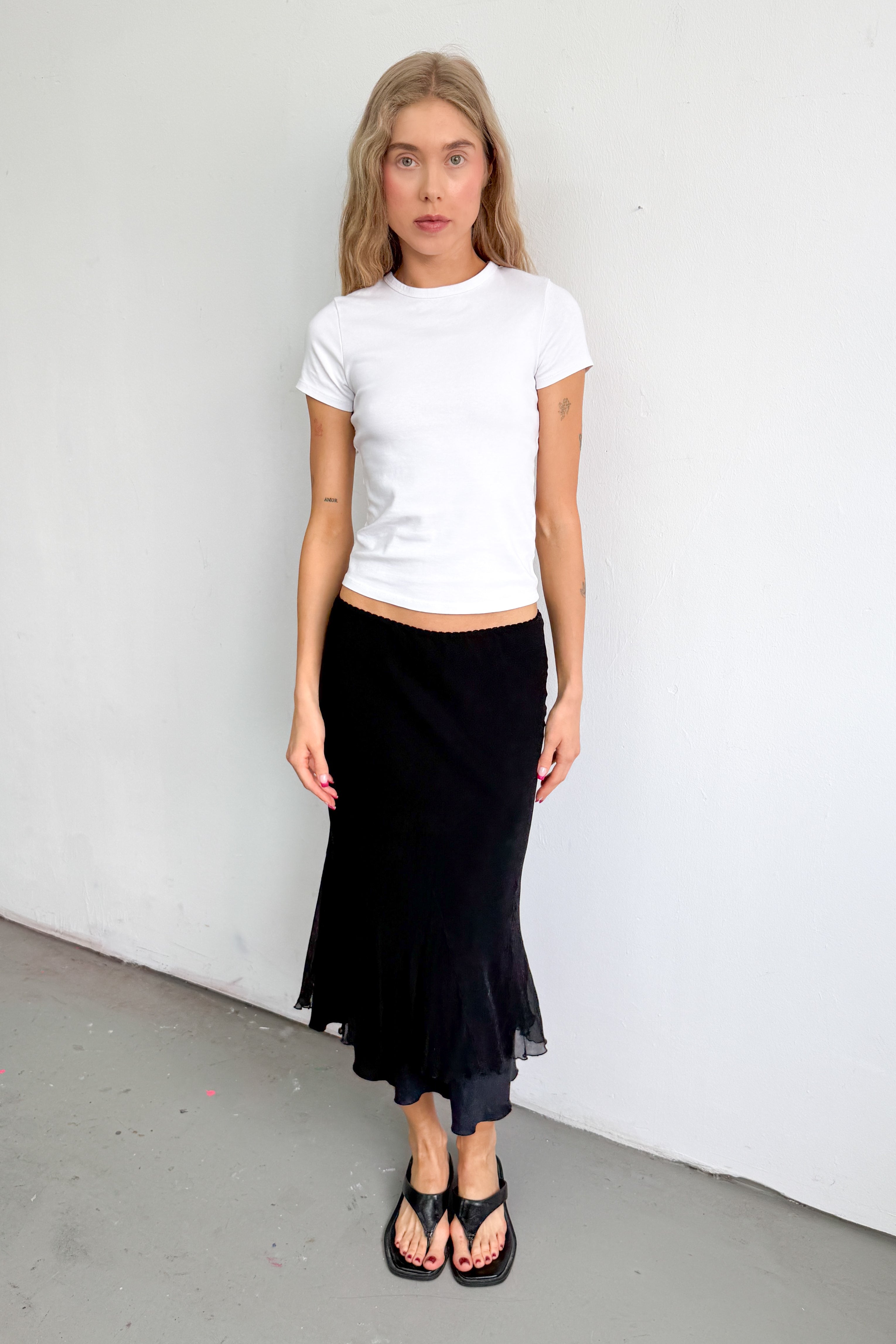 Black Skirt Silk