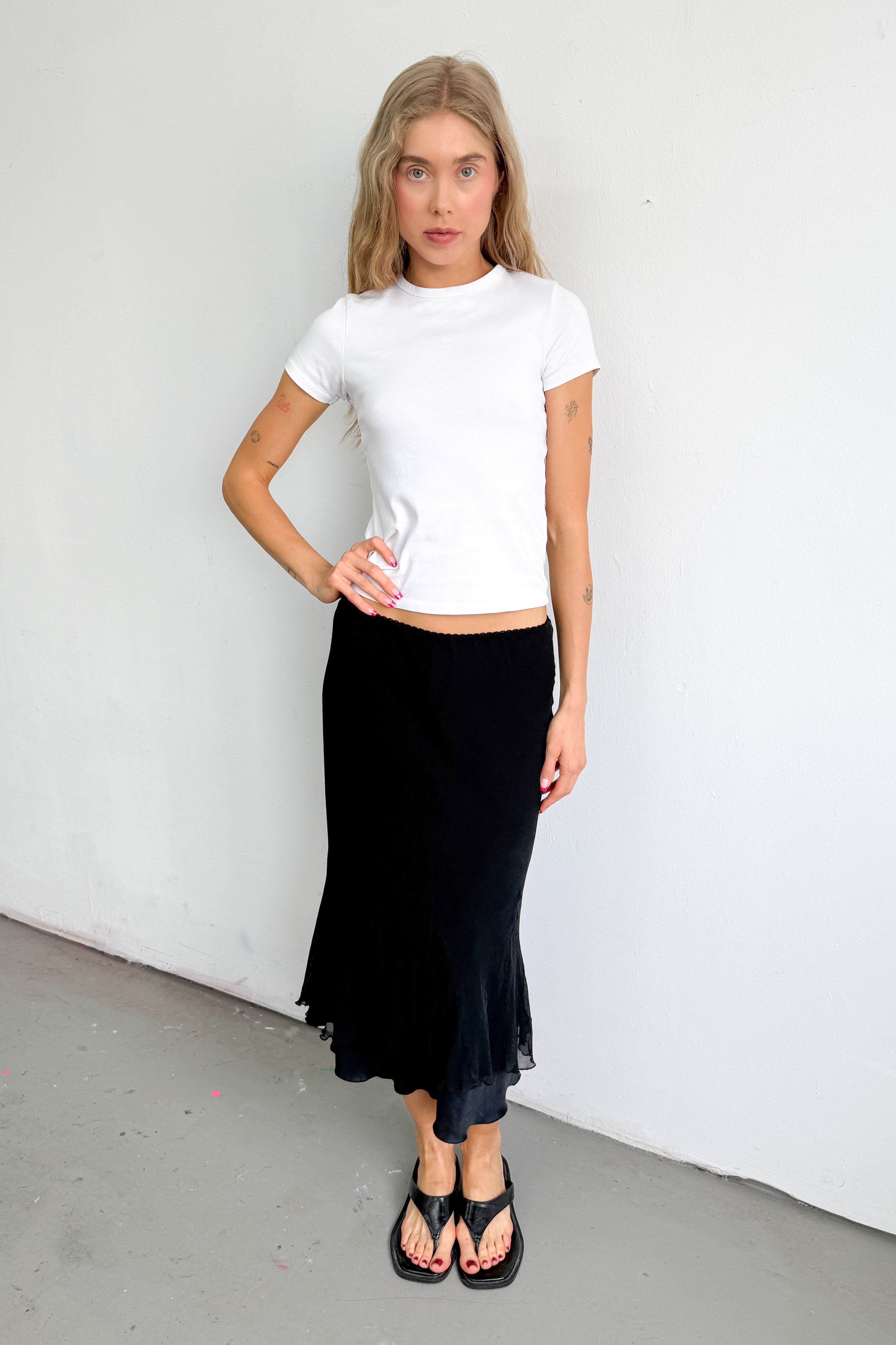 Black Skirt Silk