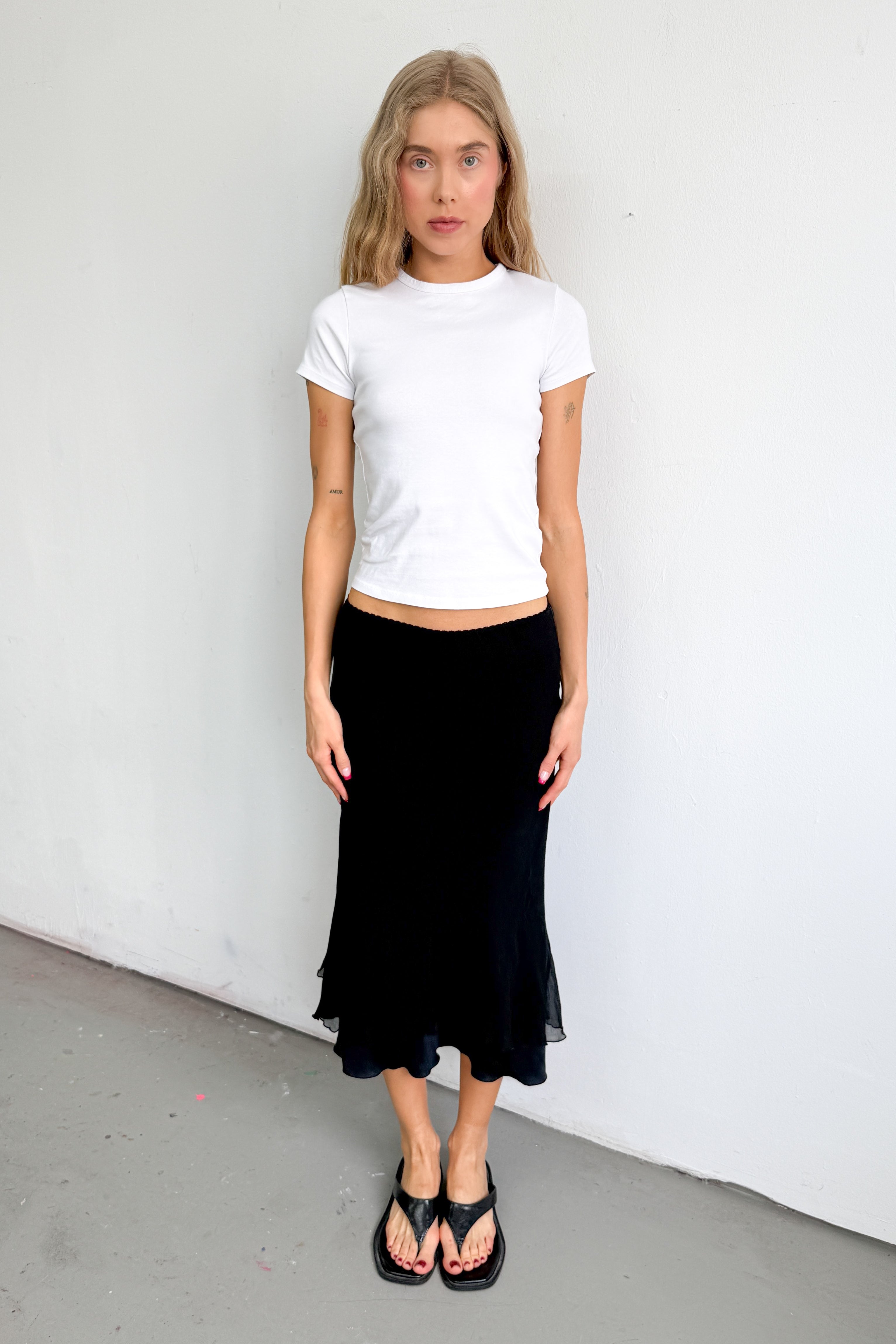 Black Skirt Silk