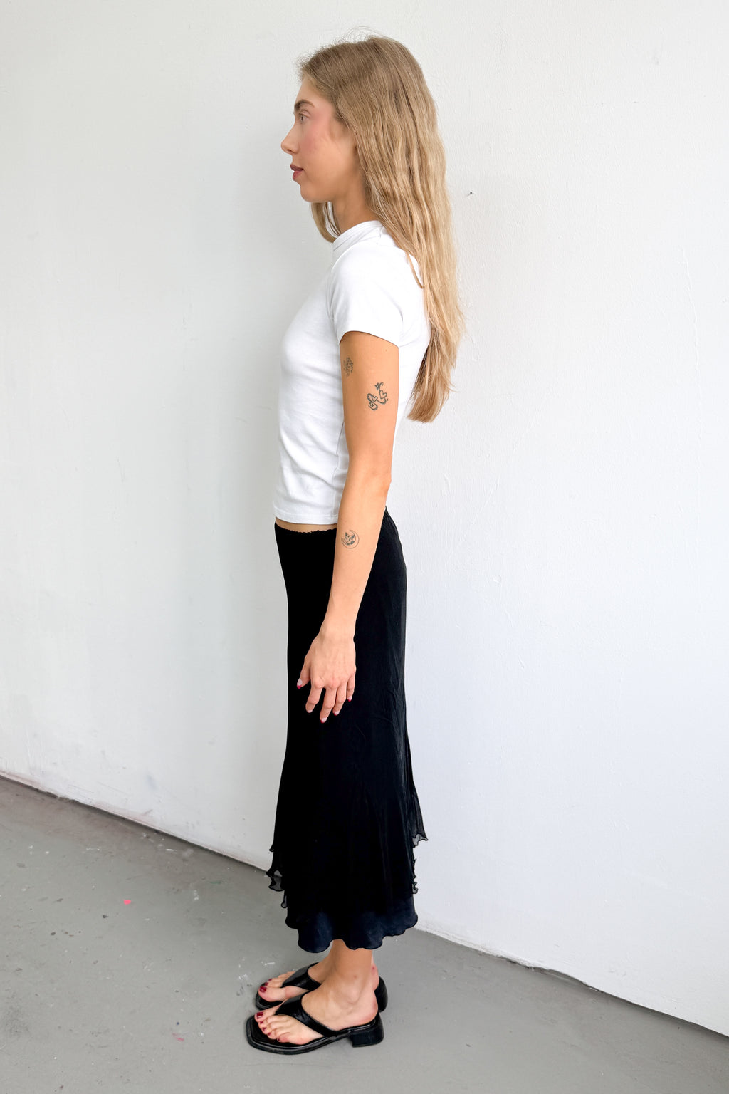 Black Skirt Silk
