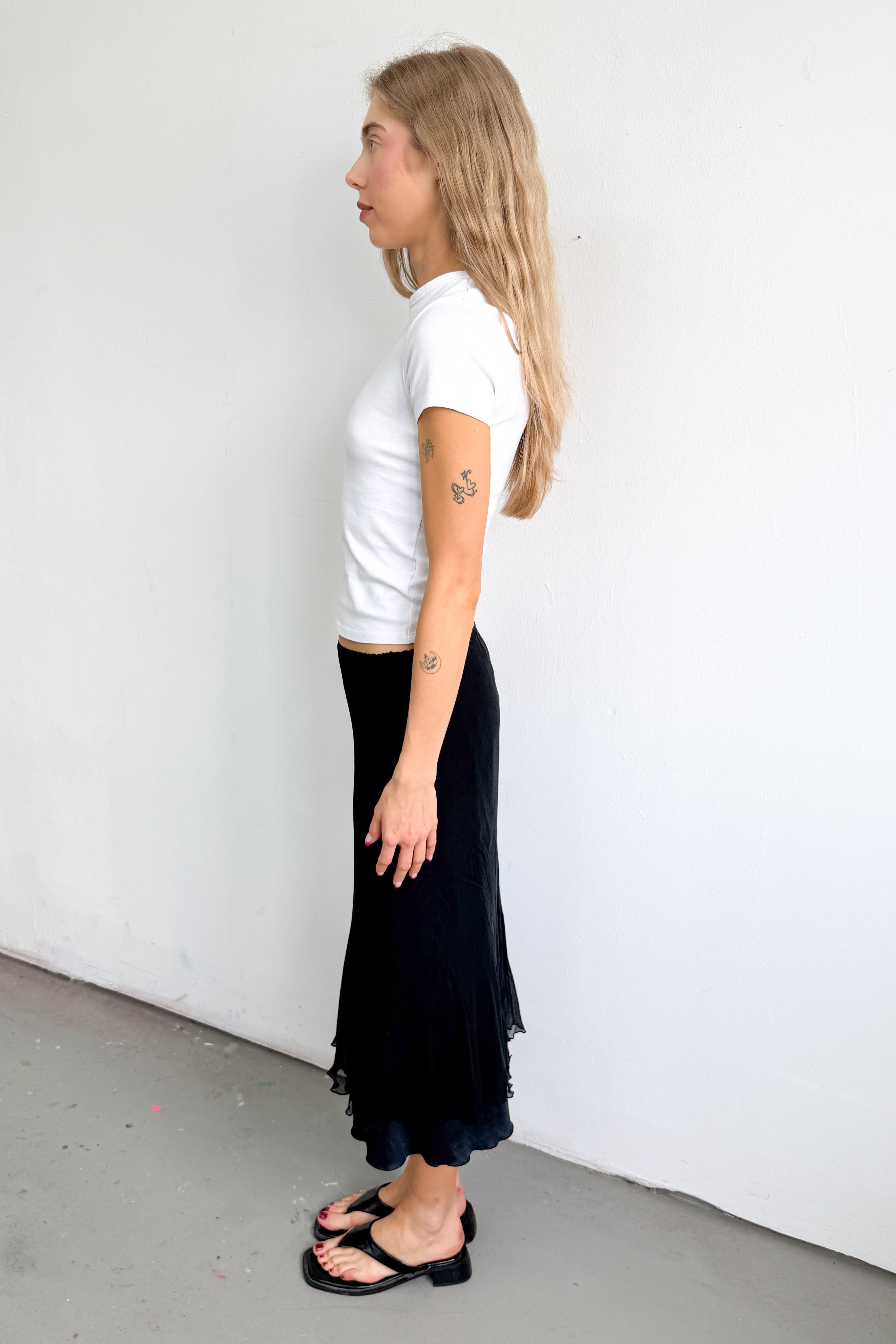 Black Skirt Silk