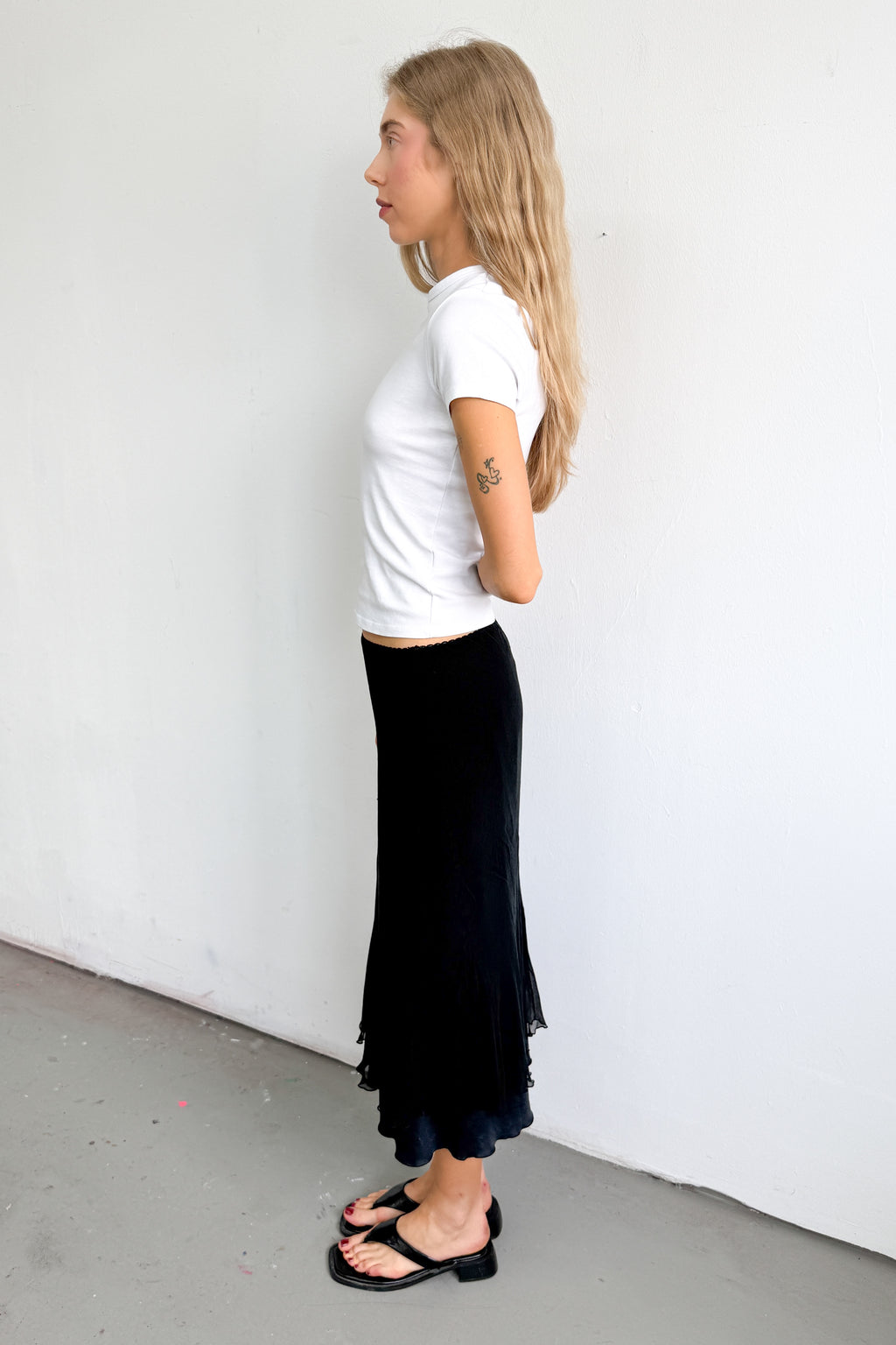Black Skirt Silk