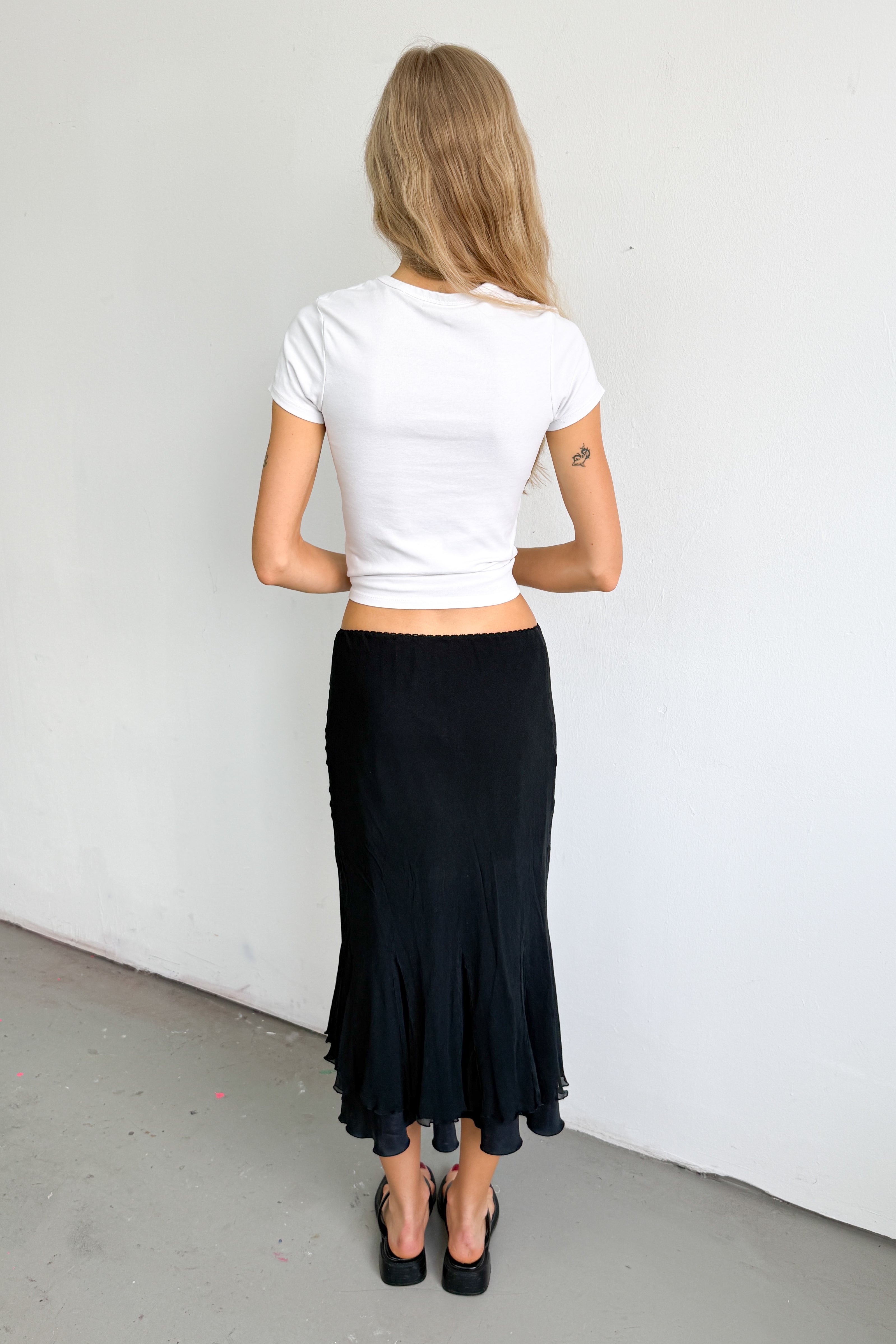 Black Skirt Silk