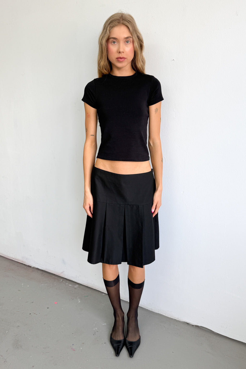 Black Pleated Skirt