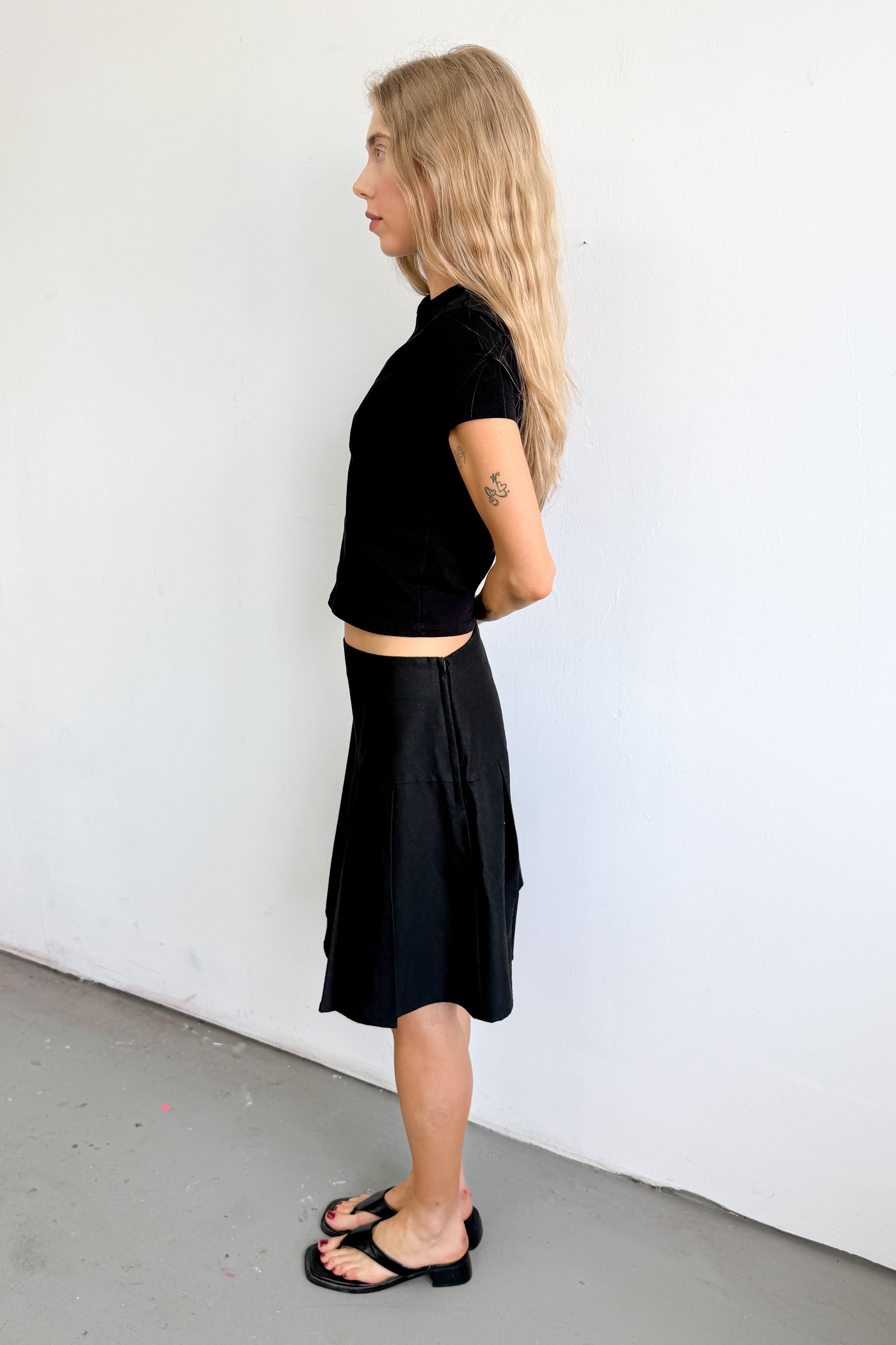 Black Pleated Skirt