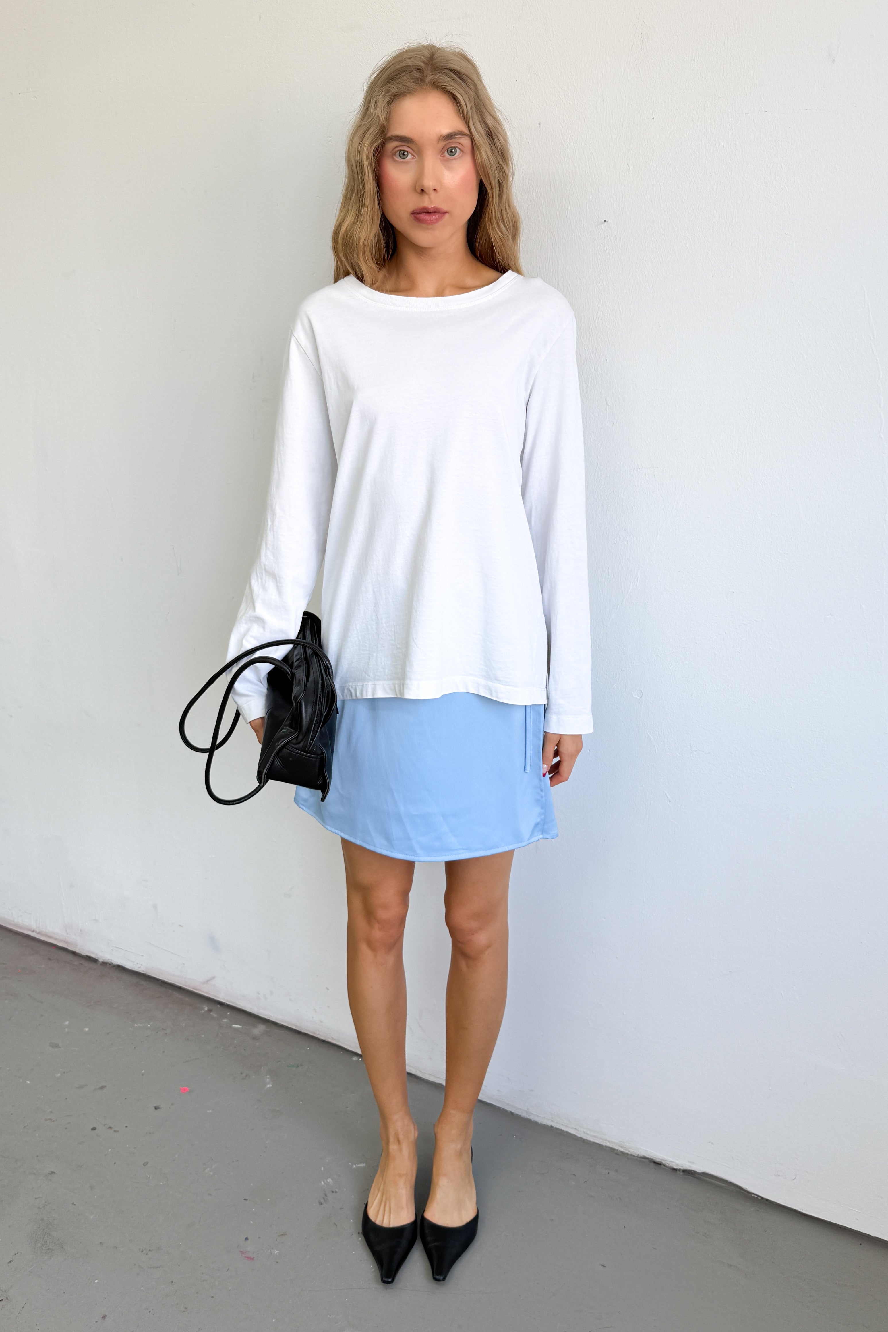 Light Blue Wrap Skirt