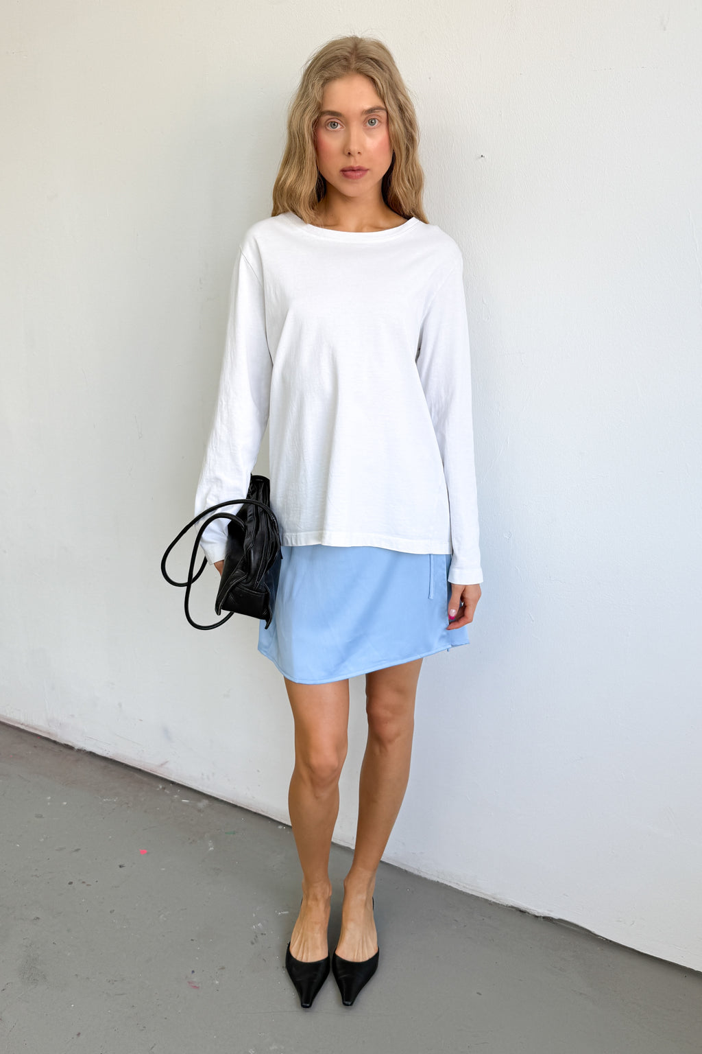 Light Blue Wrap Skirt