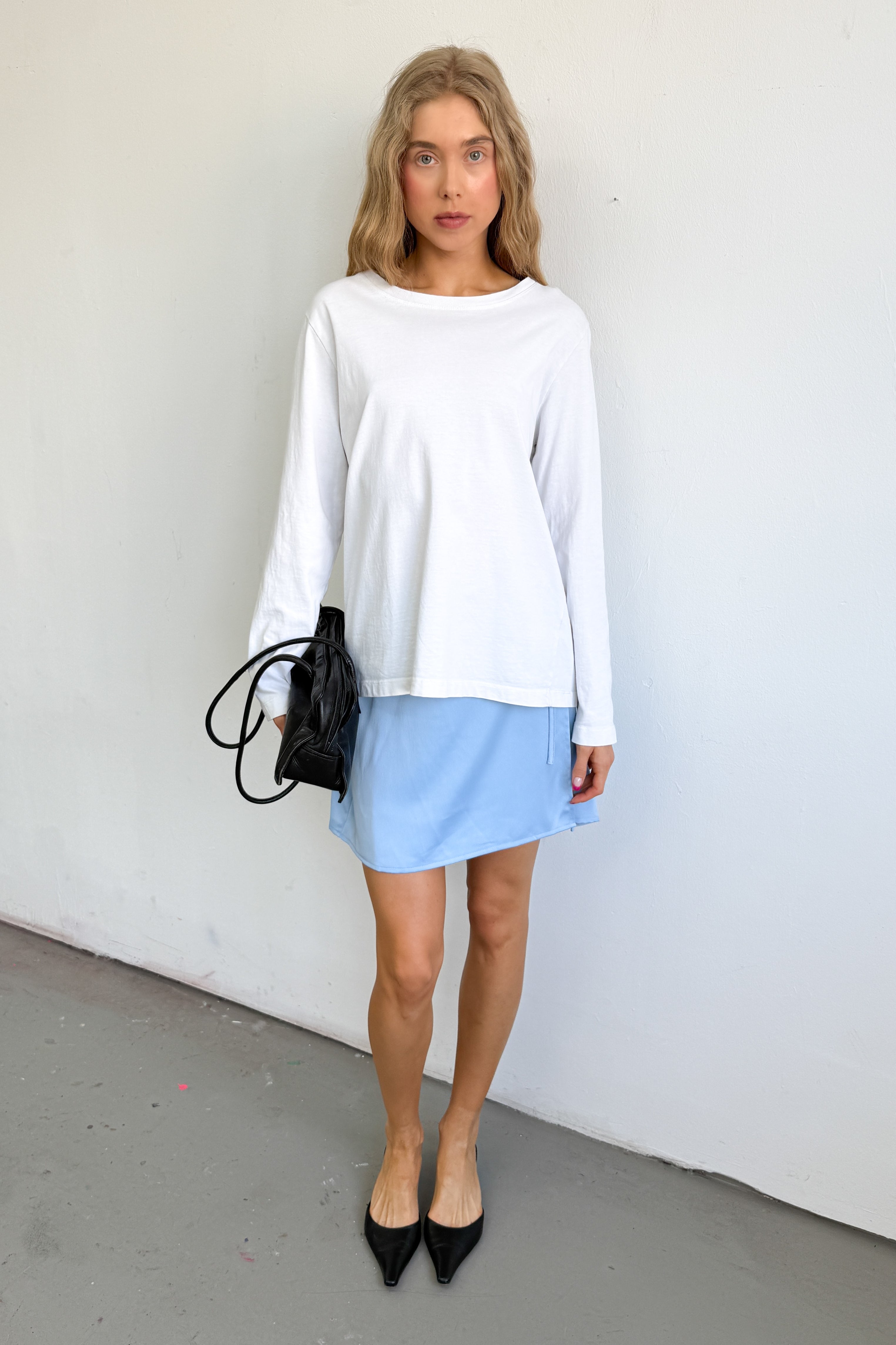 Light Blue Wrap Skirt