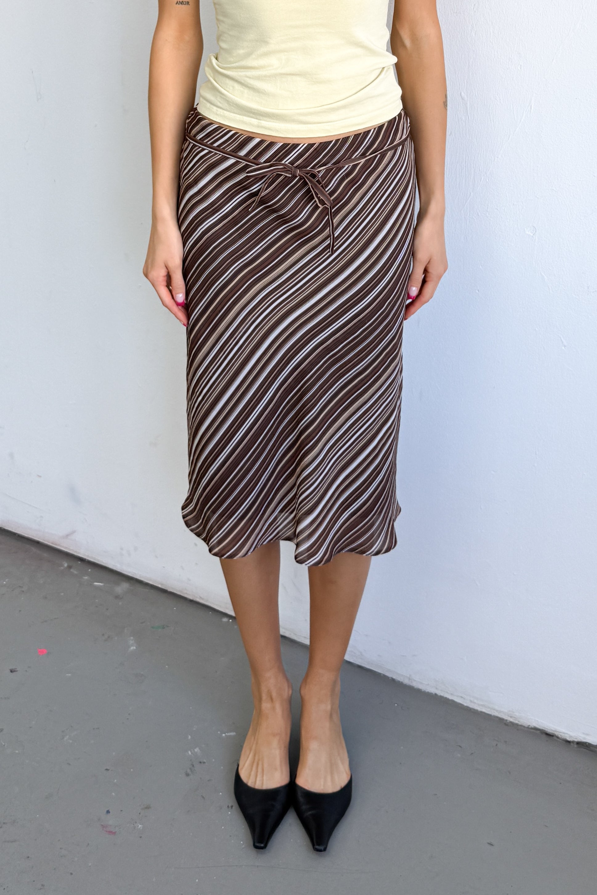 Brown Striped Skirt